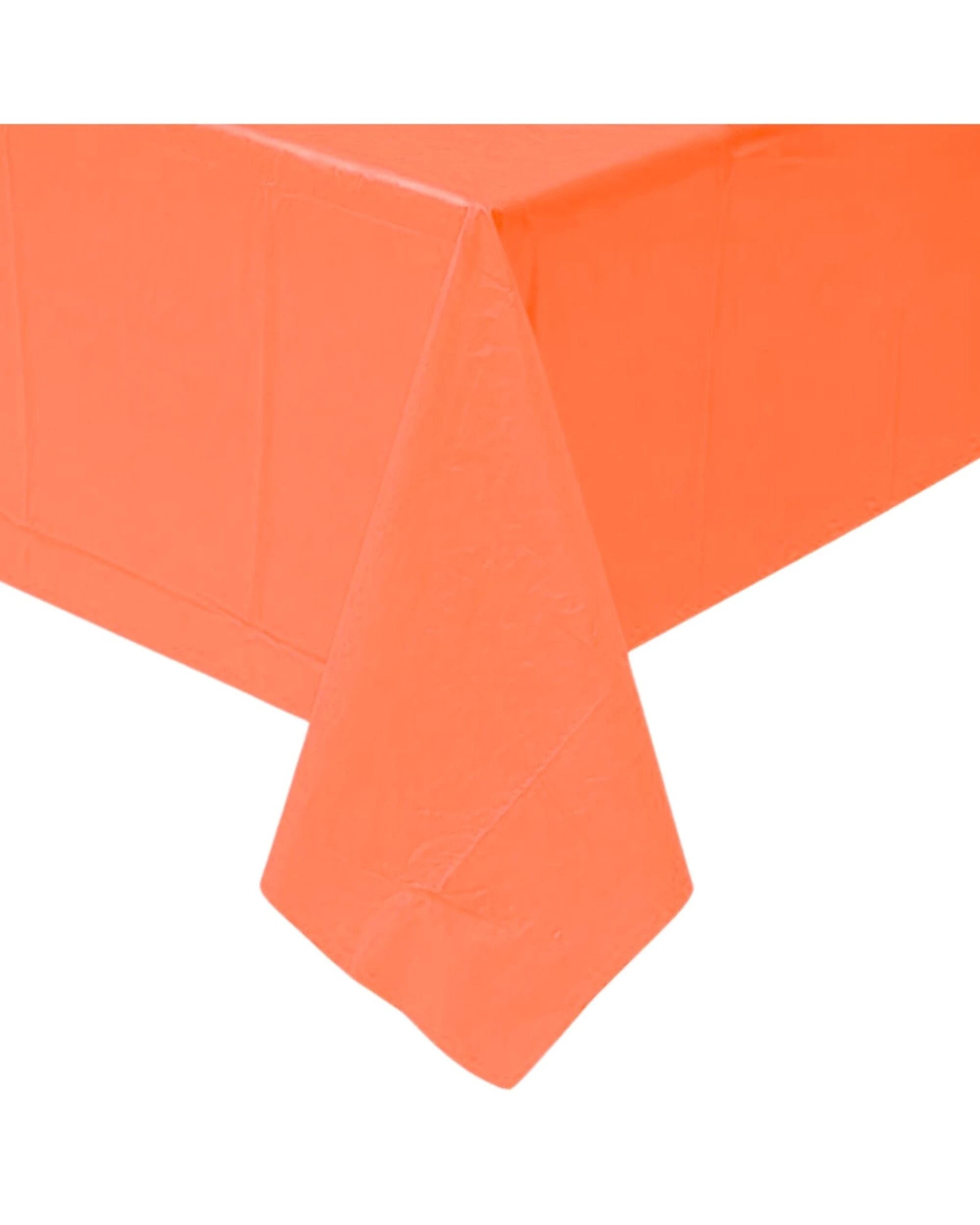 1 Alpen Plastic Rectangular Tablecloth - Orange - Orange, 1 of 2