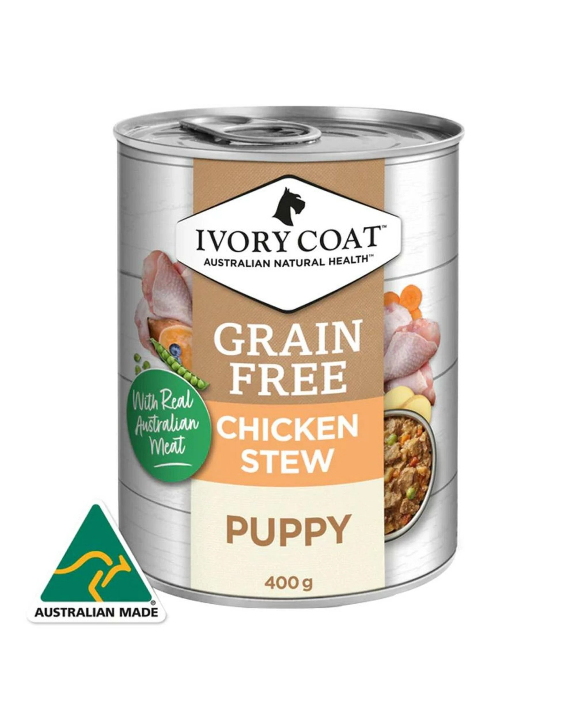 1 Ivory Coat Grain Free Wet Puppy Food Chicken Stew 12X400g, 1 of 1