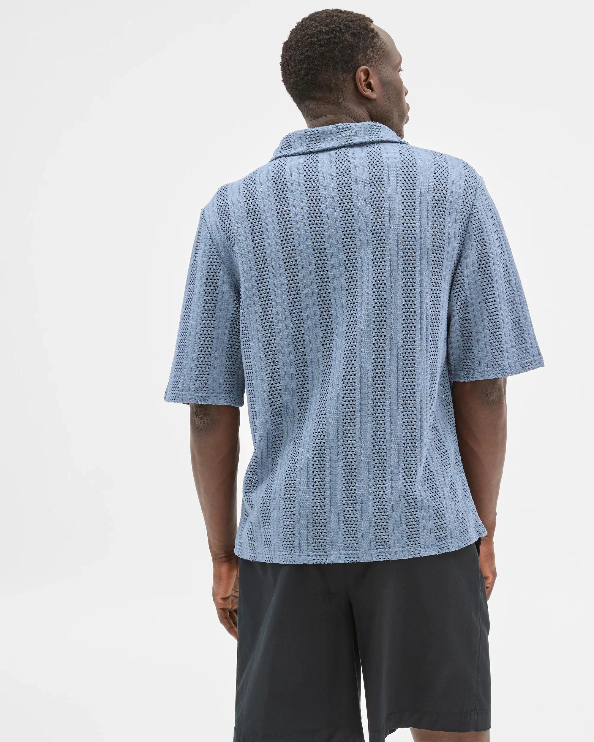 4 Australian Cotton Blend Knit Resort Shirt - Commons BLUE, 4 of 6