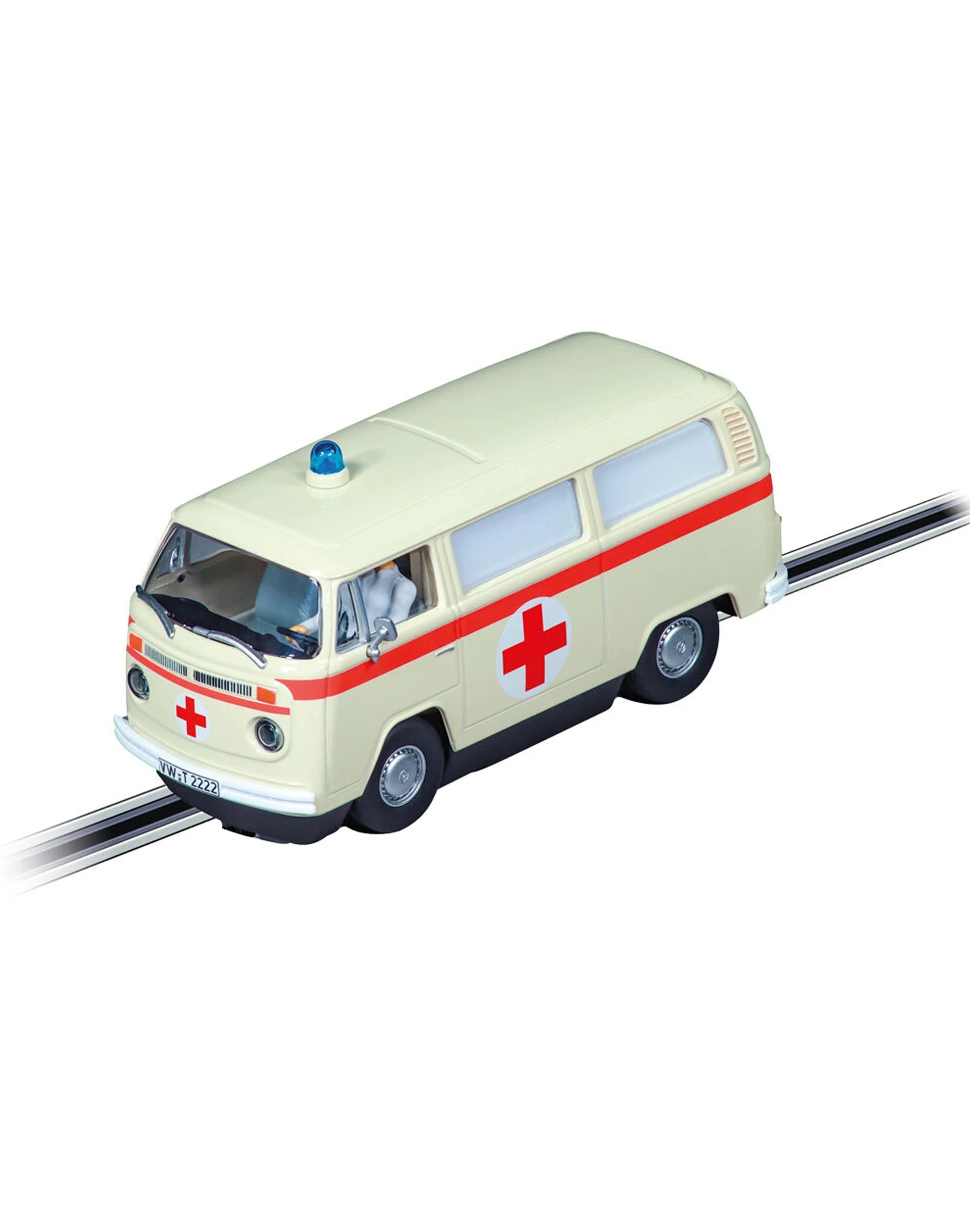 3 CARRERA VW Bus T2b Ambulance Red Cross Slot Car 1-32 Scale Lights Age 8 - Beige, 3 of 3