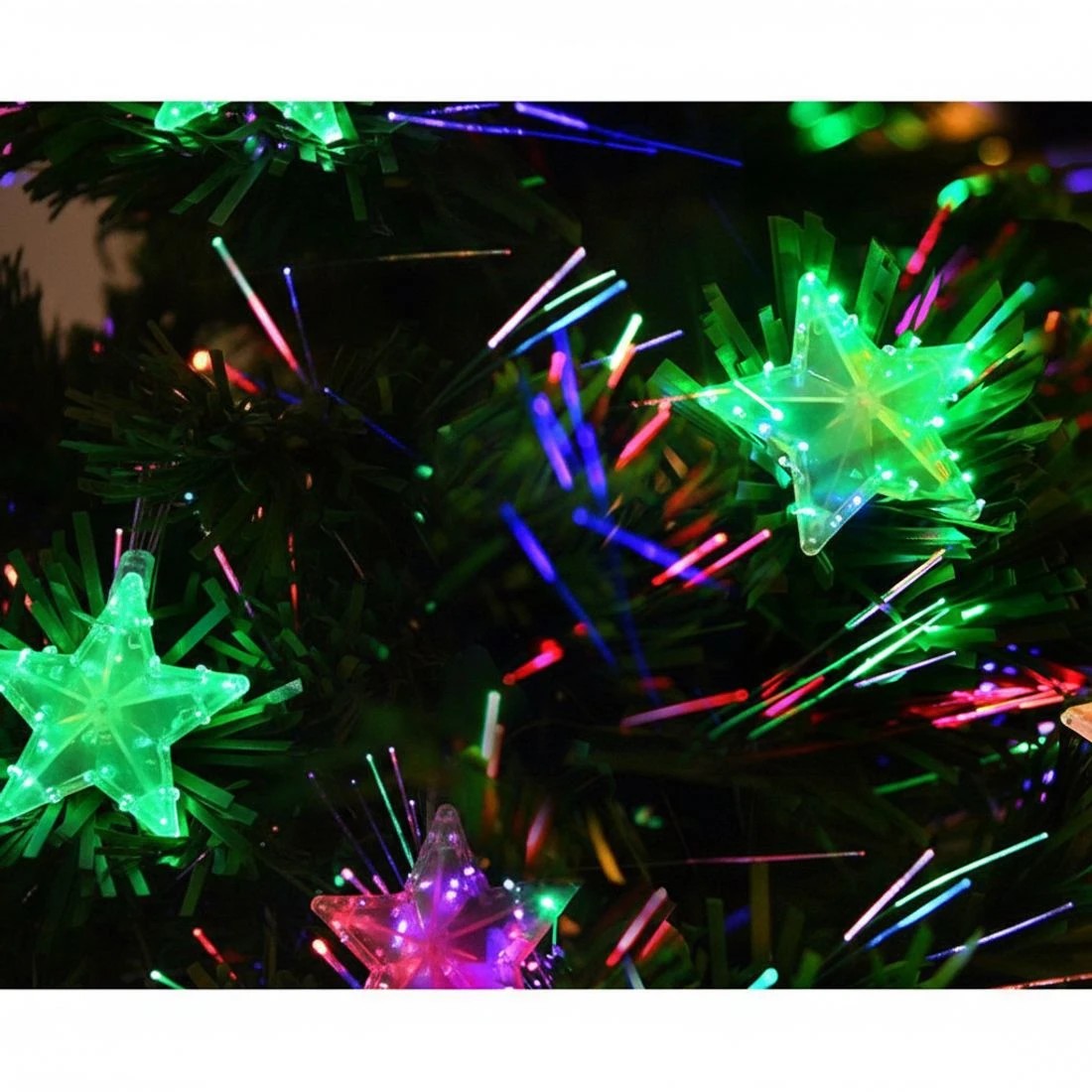 7 Jingle Jollys 2.1m Christmas Tree Optic Fibre LED Xmas tree Colour - Green, 7 of 7