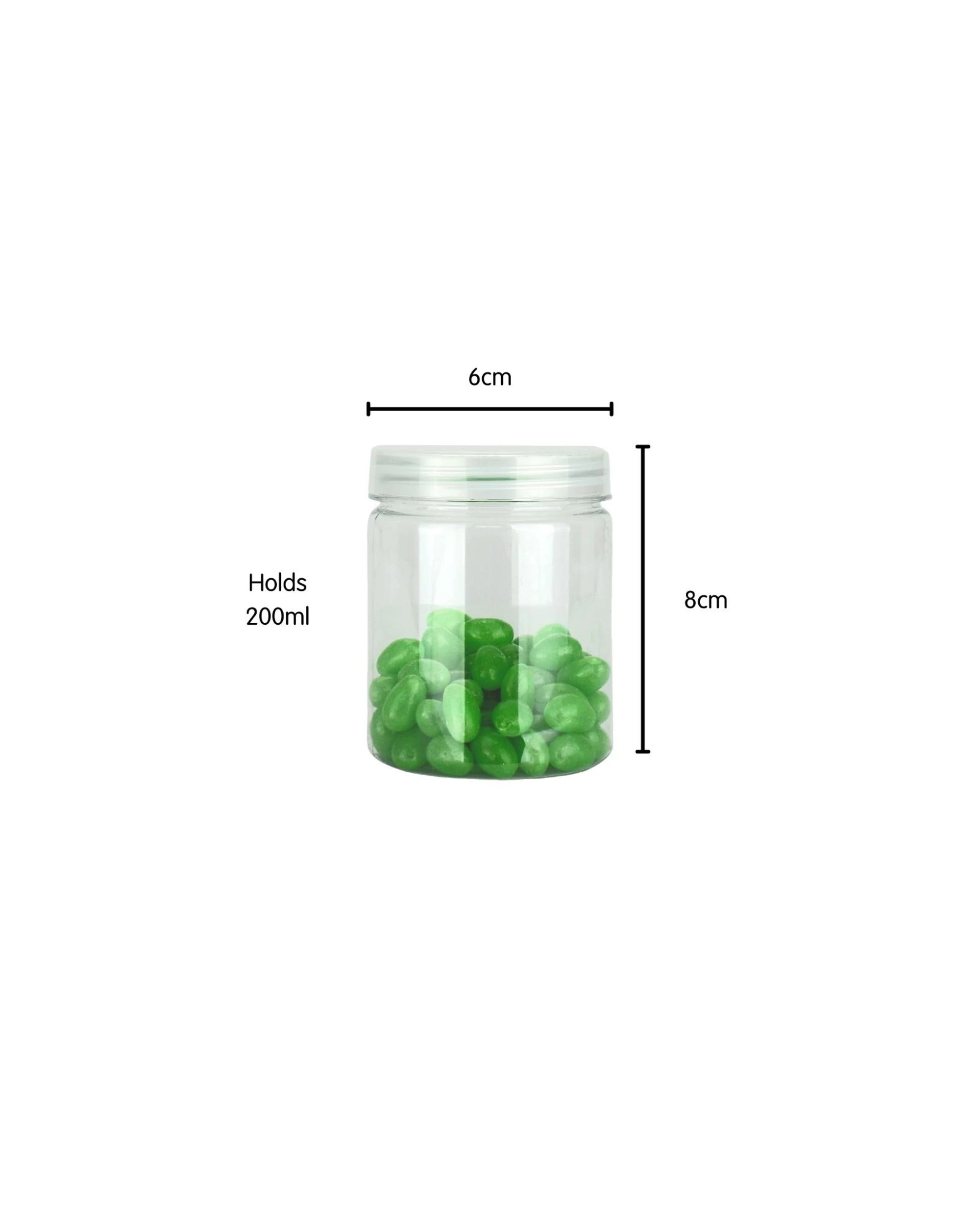 2 Partyrama Clear Plastic Round Screw Top Jar 200ml, 2 of 3