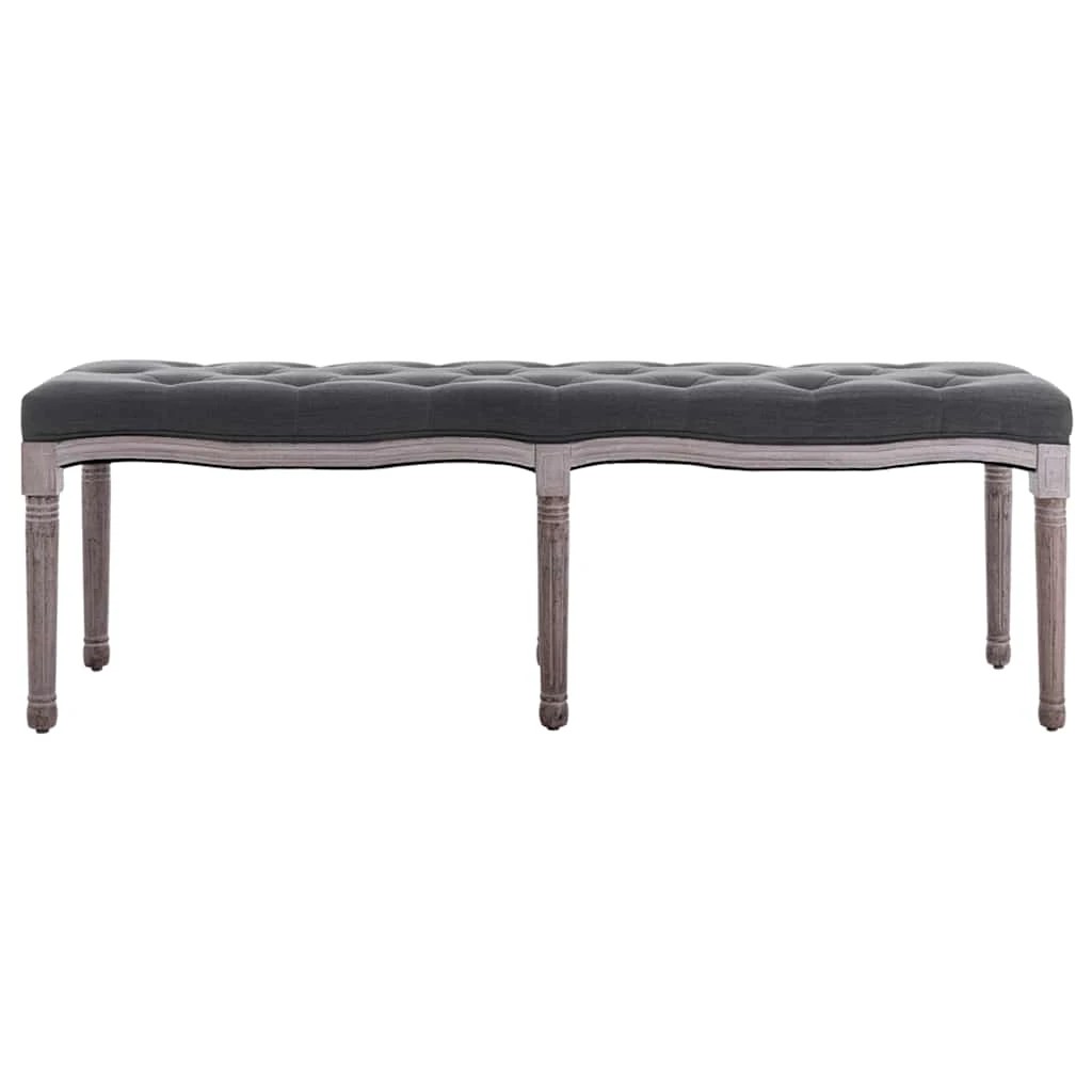 2 Vidaxl Bench Linen Solid Wood Dark - Grey, 2 of 6