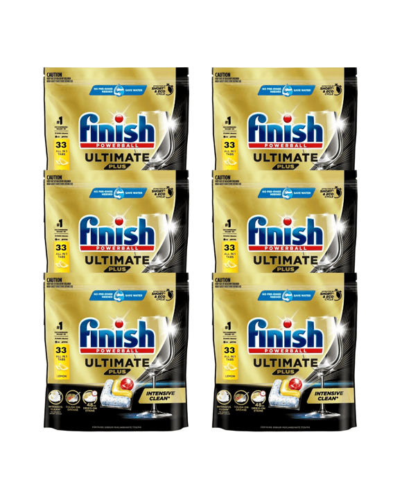 Finish Ultimate Plus Dishwasher Tablets Lemon 33'S  X6