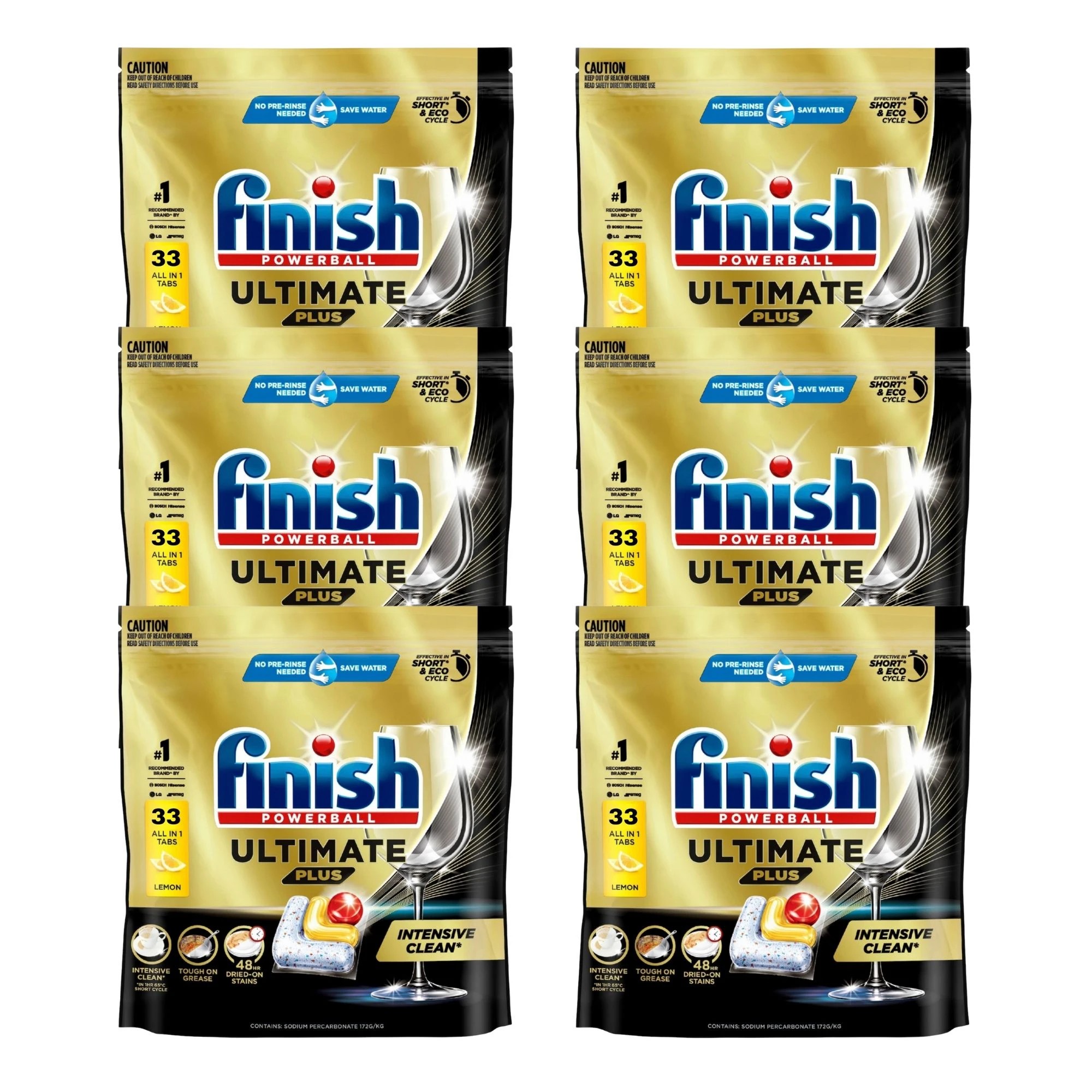 1 Finish Ultimate Plus Dishwasher Tablets Lemon 33'S  X6, 1 of 1