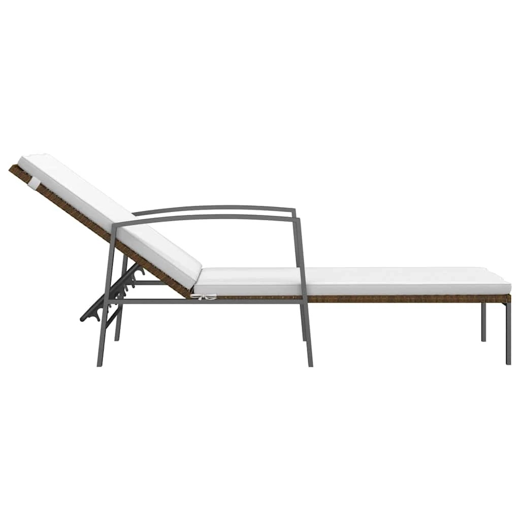 3 vidaXL Sun lounger Adjustable Armrests - Brown, 3 of 7