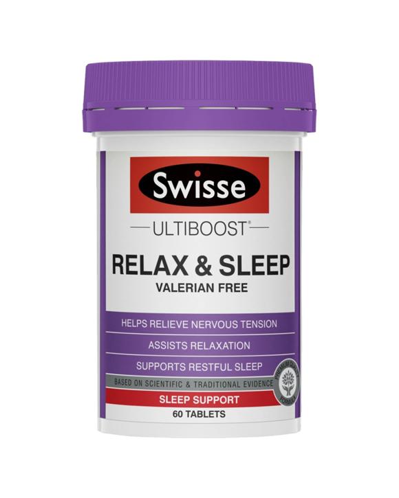 Swisse 60pc Ultiboost Relax & Sleep Tablets For Nervous Tension Relief Supplement