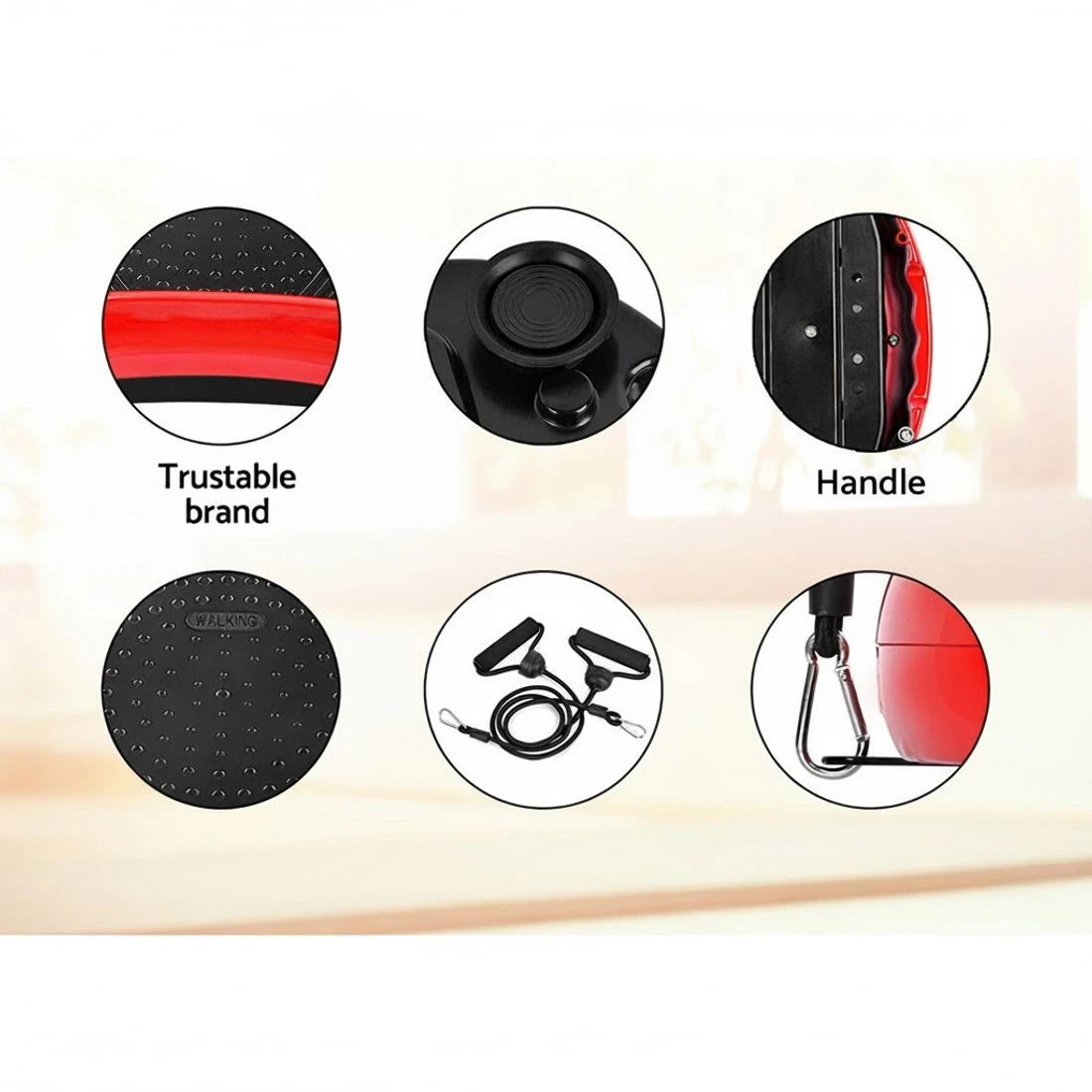 5 Everfit Vibration Machine Platform Vibrator Resistance Rope Home Fitness - Red, 5 of 9