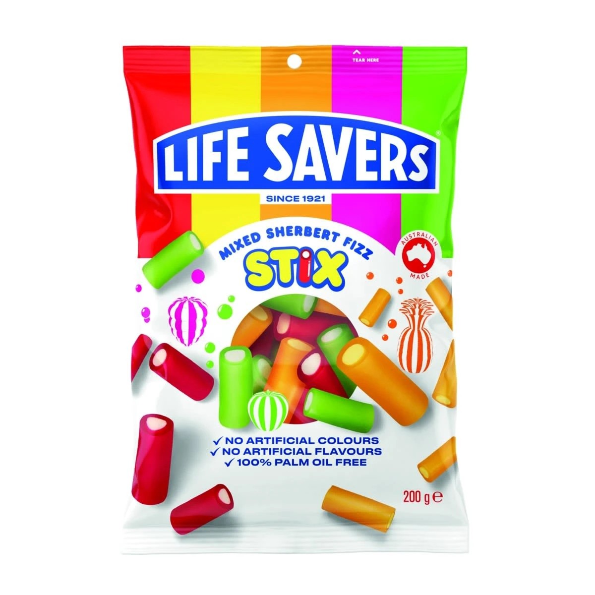 1 Life Savers Mixed Sherbert Fizz Stix 200g, 1 of 1