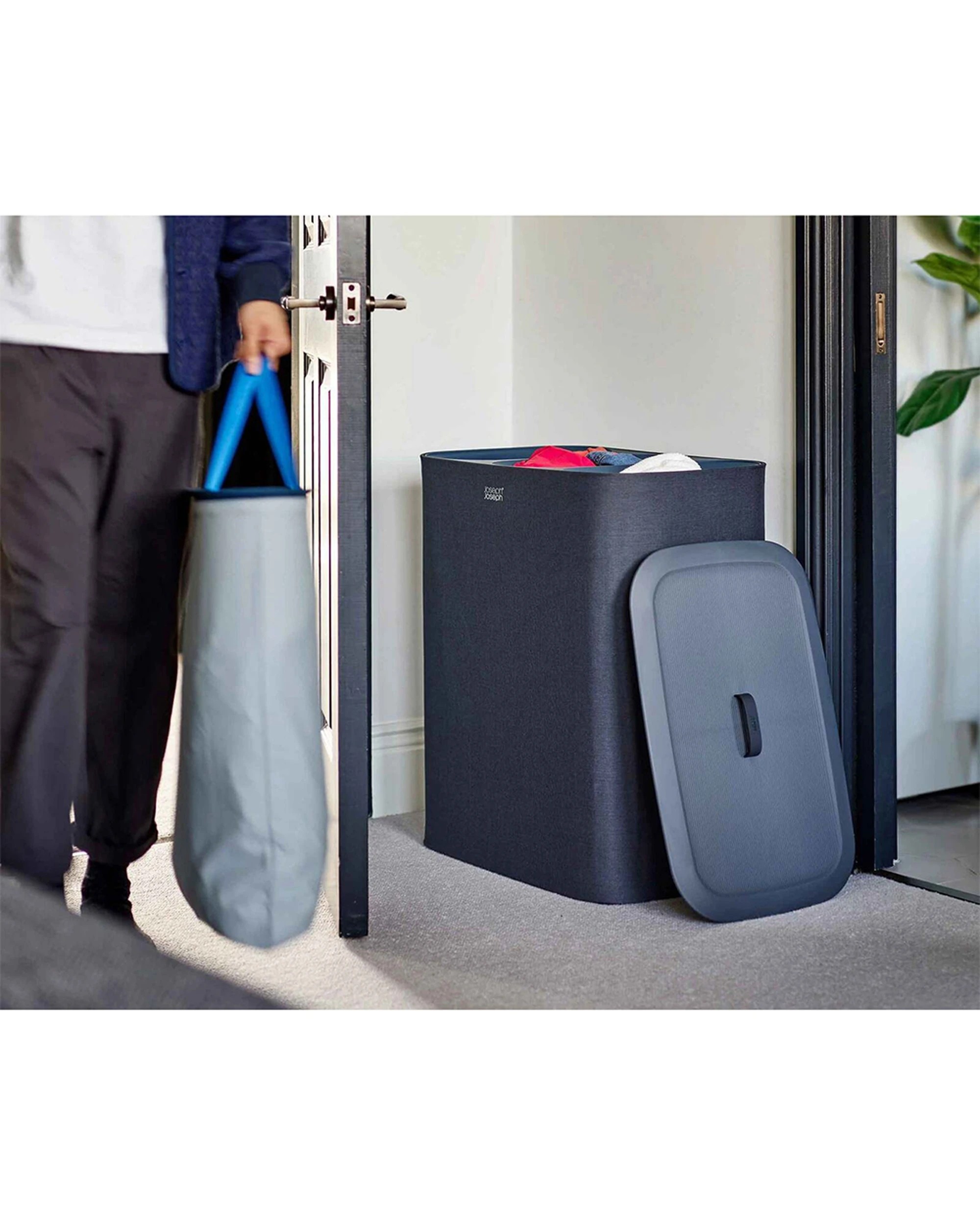 5 Joseph Joseph Tota Trio 90L Laundry Basket Three Compartments Removable - Black, 5 of 6