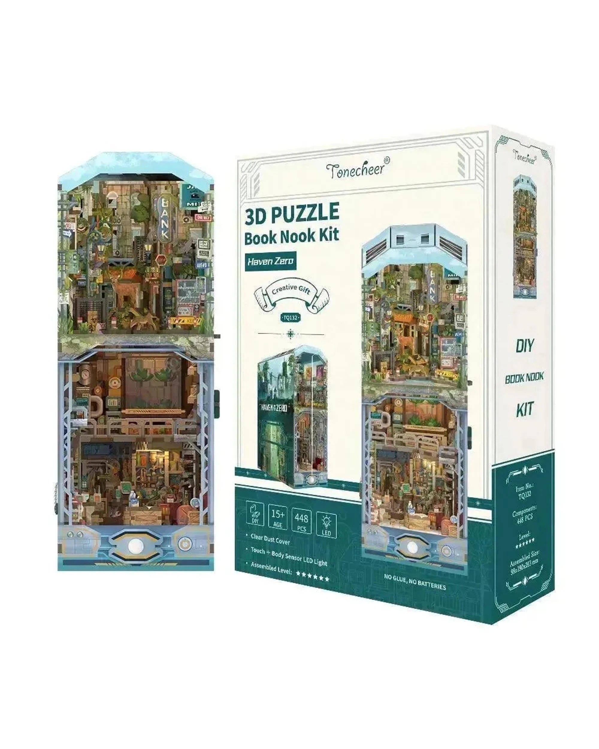 1 Tonecheer 3D Wooden Puzzle DIY Book Nook Kit - Haven Zero, 1 of 10