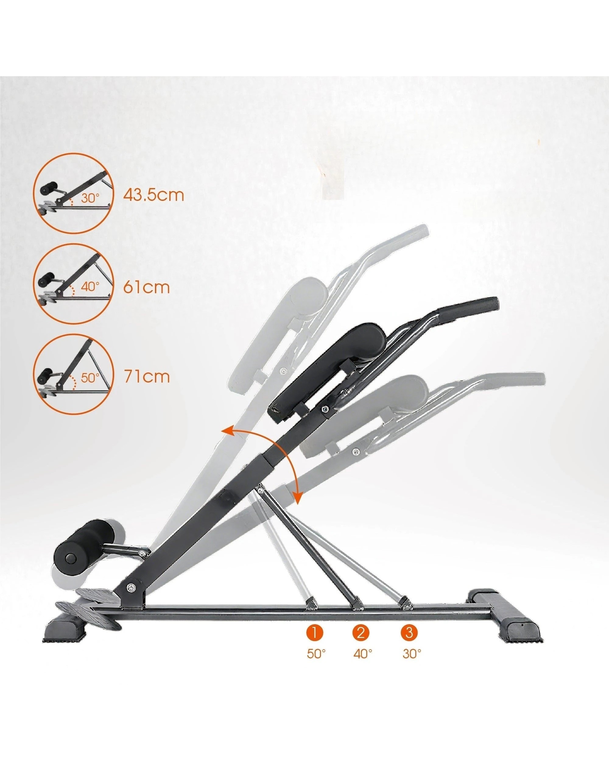 4 Fitness Master Roman Chair Ab Hyperextension Bench 3+7 Level Foldable 180kg, 4 of 9