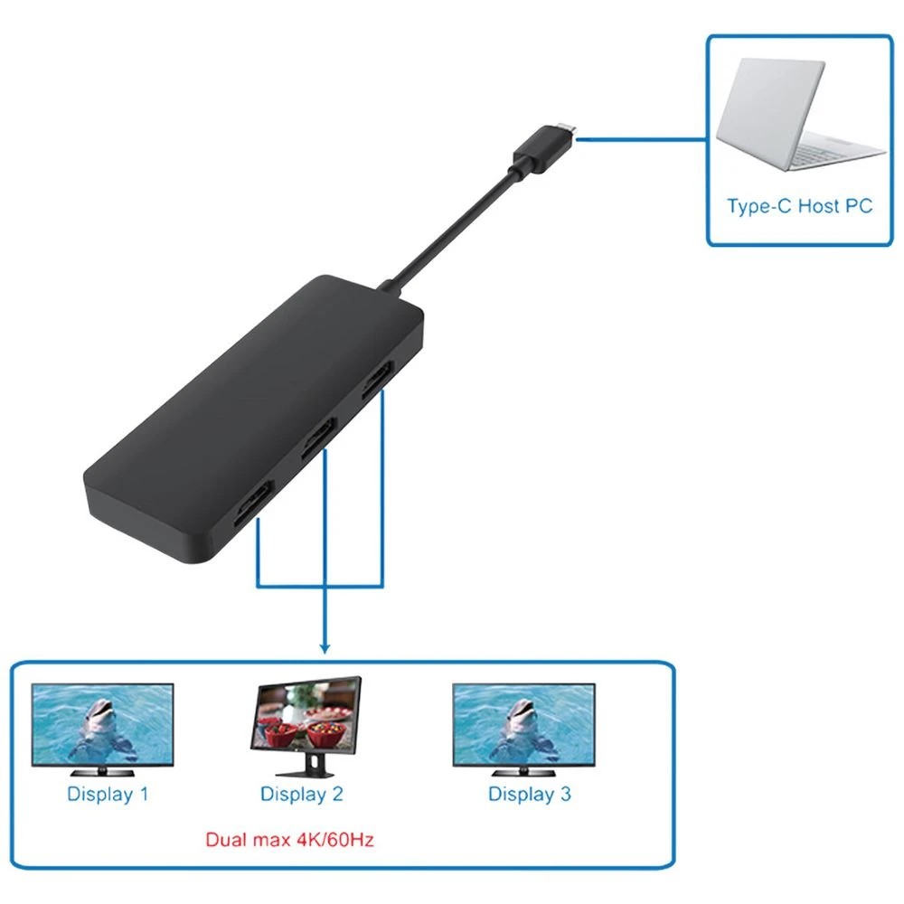 3 J.Burrows USB-C to Triple HDMI Adapter with DP1.4 Alt mode, 3 of 3