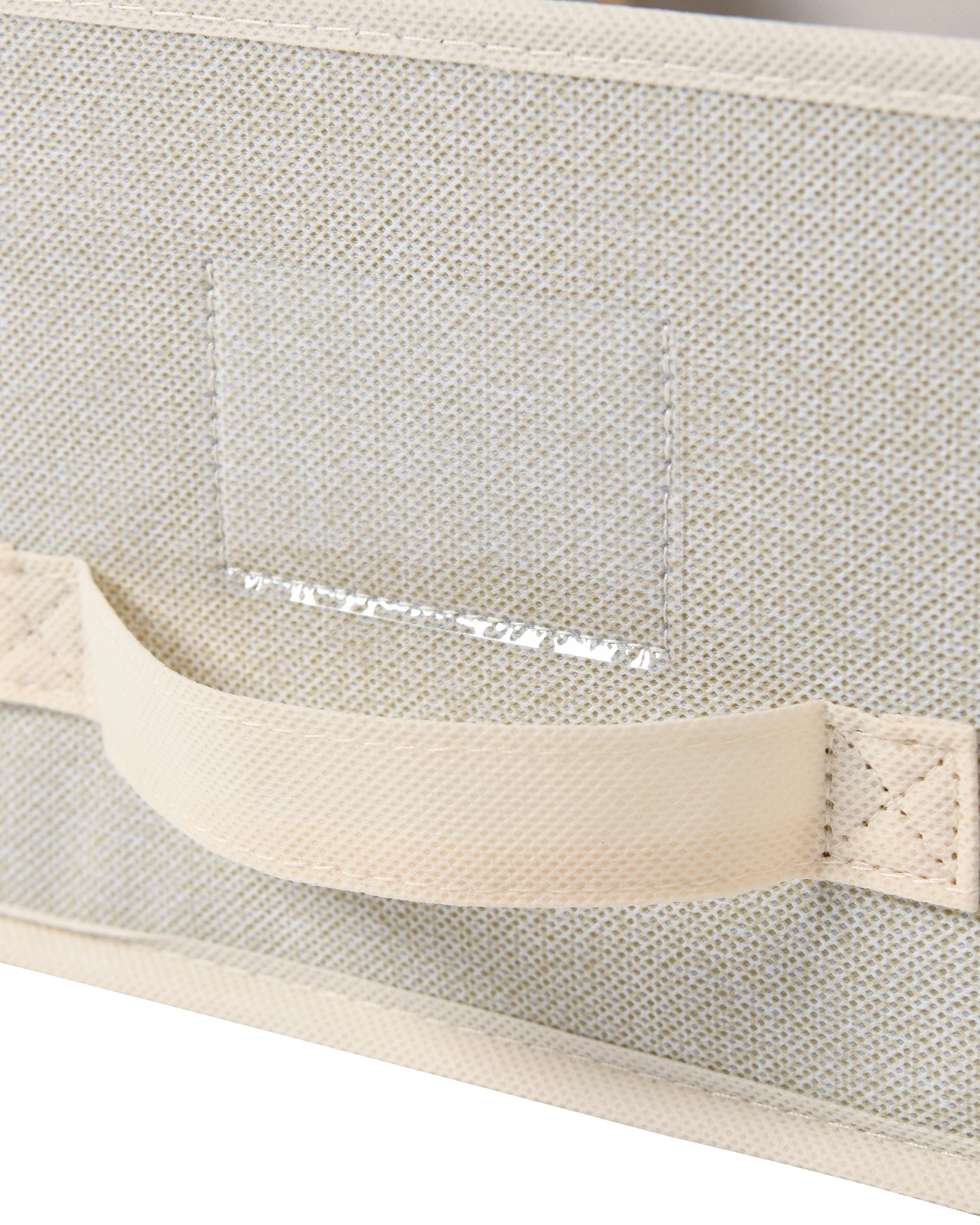 10 Takara Kasa Faux Linen Collapsible Storage Box with Lid 5 Pack 30x30x16cm - Natural, 10 of 10