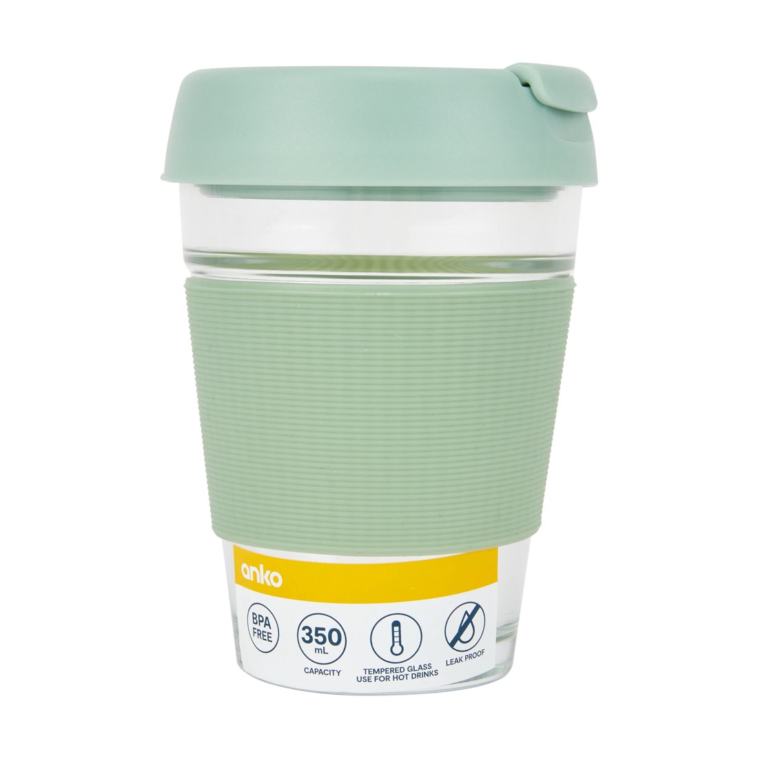 5 350ml Sage Glass Reusable Travel Cup, 5 of 5