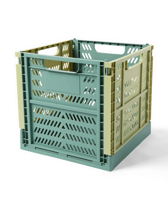 Square Collapsible Crate - Green
