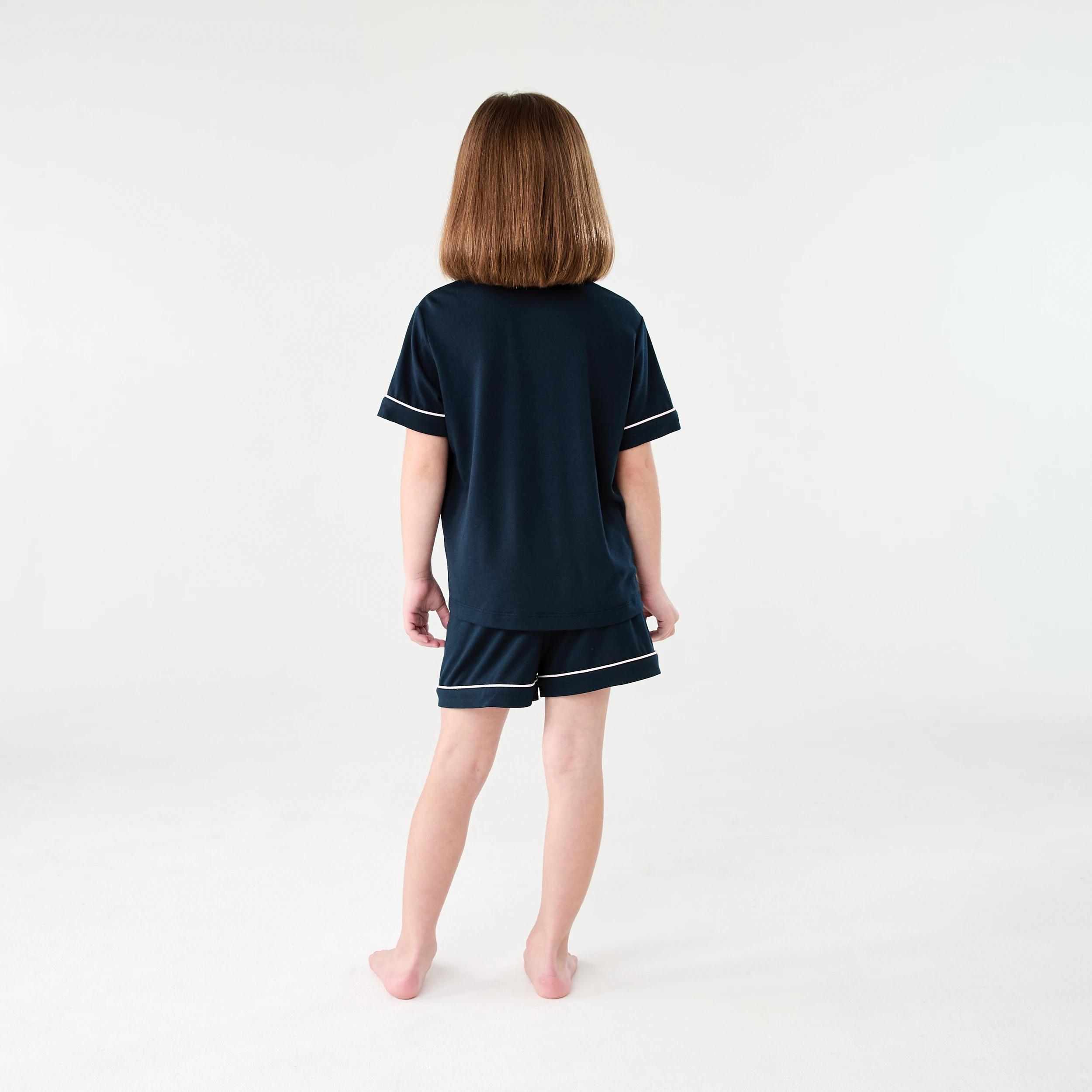 2 Short Sleeve Button Down Pyjama Set DEEP INDIGO, 2 of 8