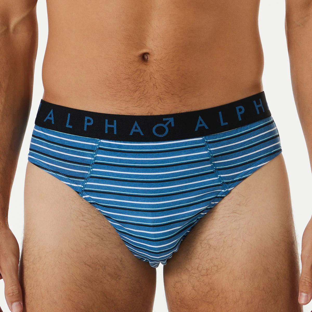 2 5 Pack Alpha Attached Elastic Hipster Briefs STRIPES, 2 of 10