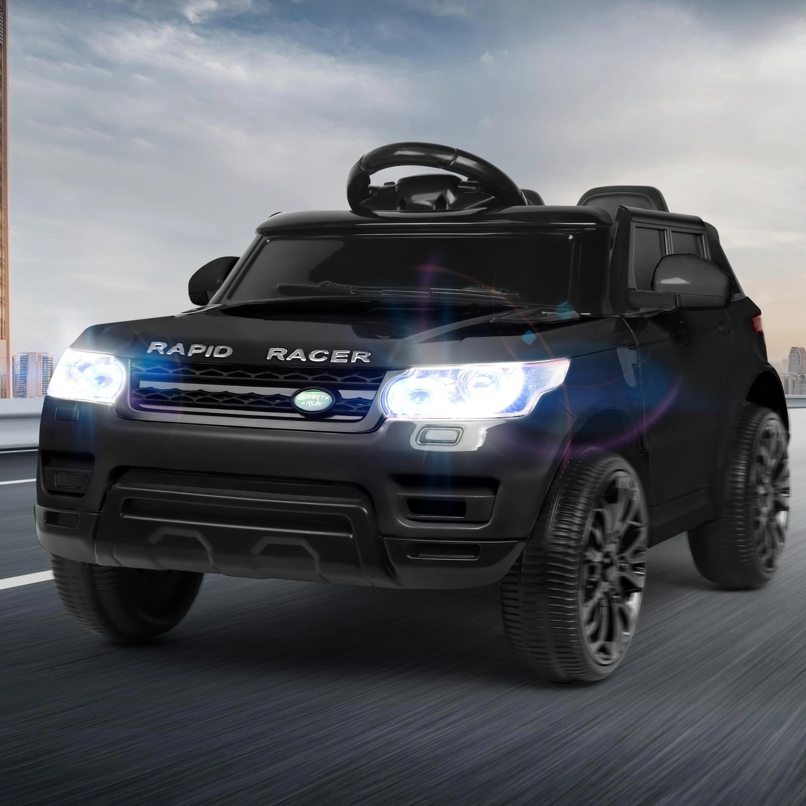 4 Alfordson Kids Ride On Car 12V Eletric Motor Remote Car Toy MP3 LED Light - Black, 4 of 10