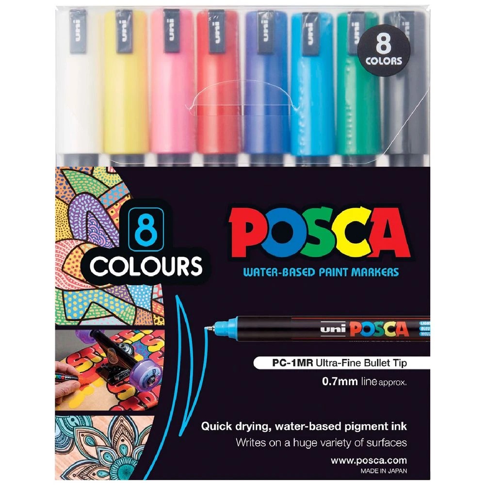 1 POSCA PC1MR Paint Markers Assorted 8 Pack, 1 of 7