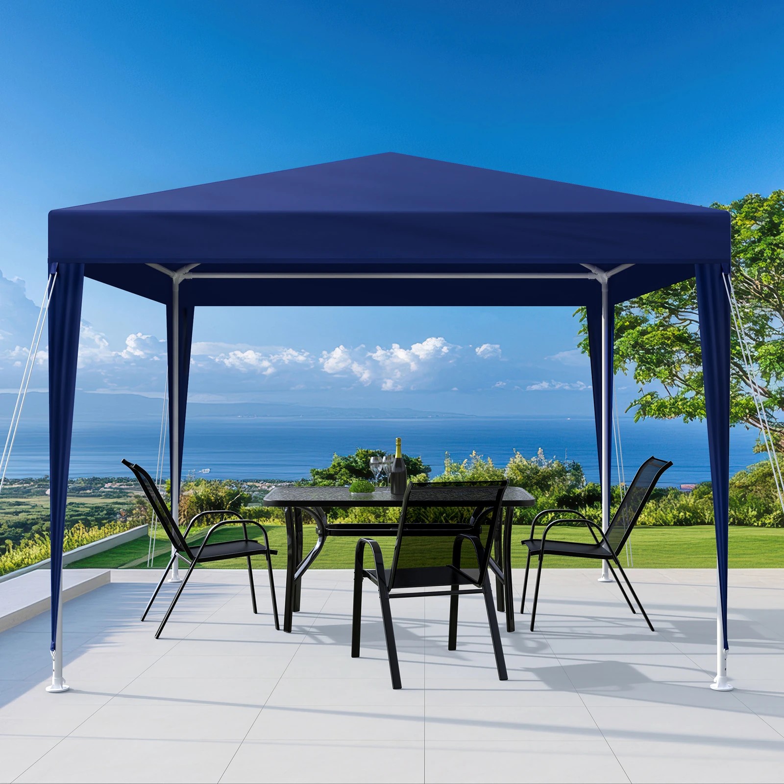 3 Alfordson Gazebo 3x3m Outdoor Wedding Camping Marquee Canopy Portable - Blue, 3 of 7