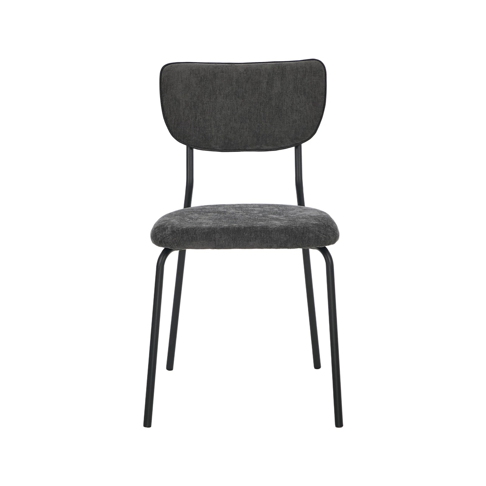 6 Oikiture Set of 4 Dining Chairs Linen Fabric Padded Seat - Grey, 6 of 9