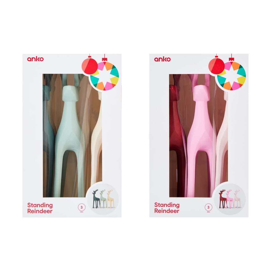 4 3 Pack Standing Reindeer - Assorted, 4 of 5