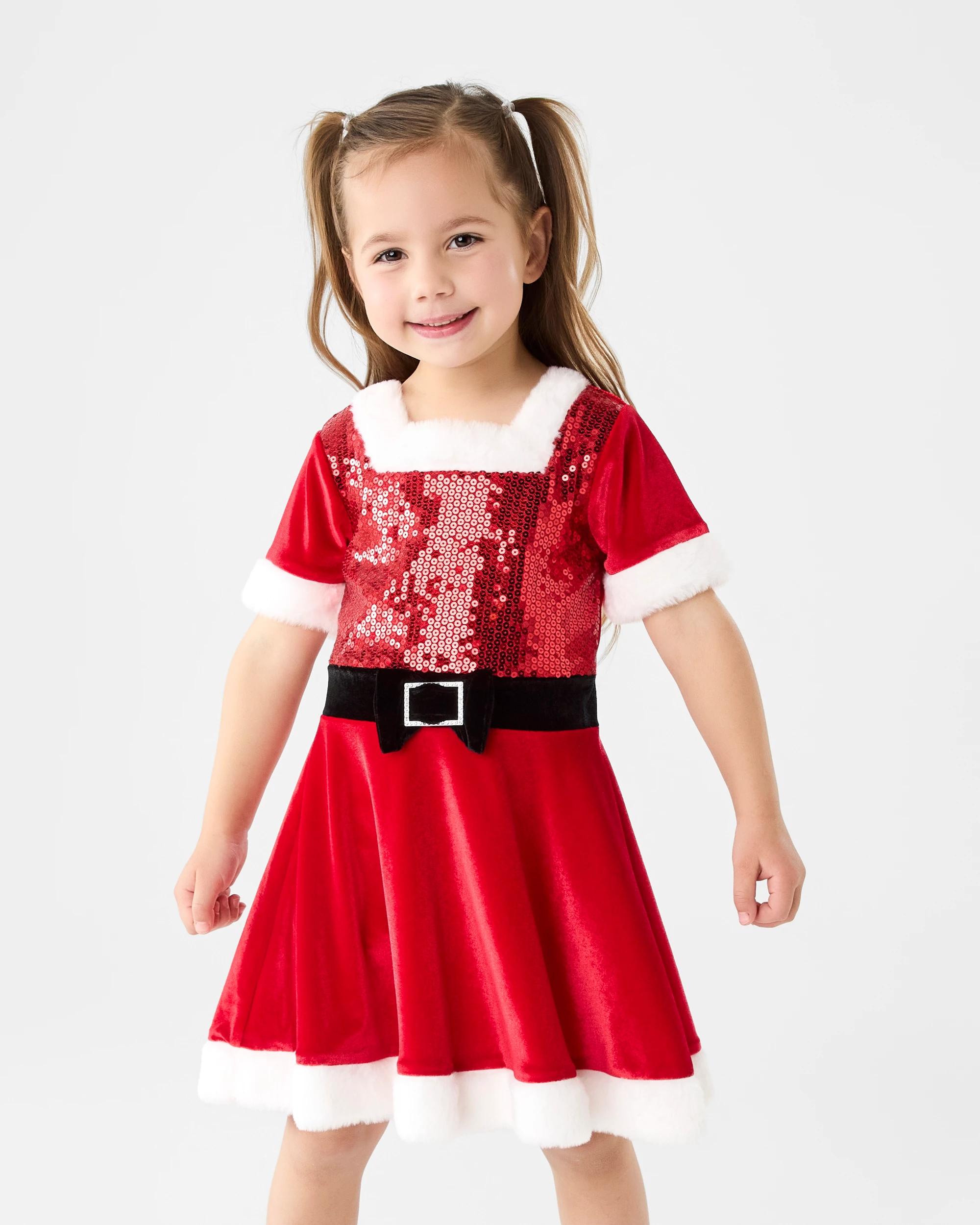 kmart christmas dress Family Matching Santa Sequin Girls This Nostalgic Teddy Bear