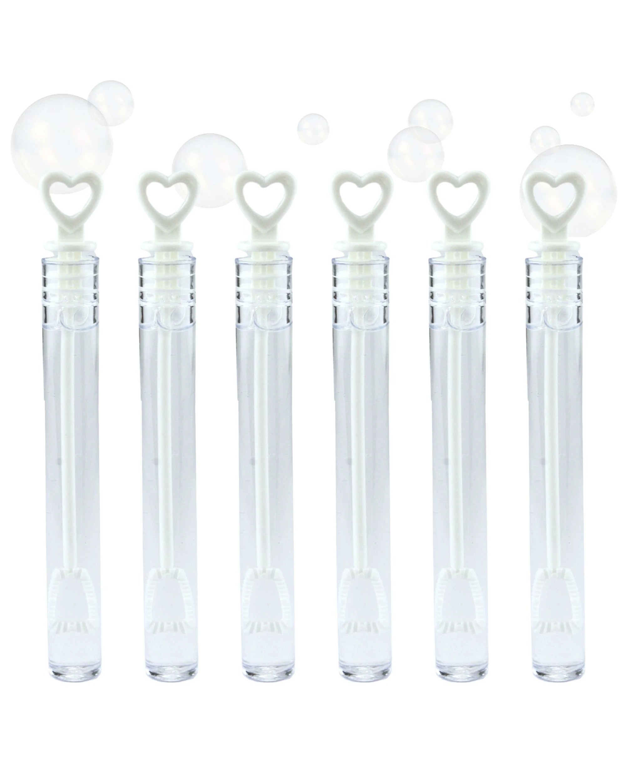 2 Partyrama 48Pcs Mini White Love Heart Bubble Wands - White, 2 of 4