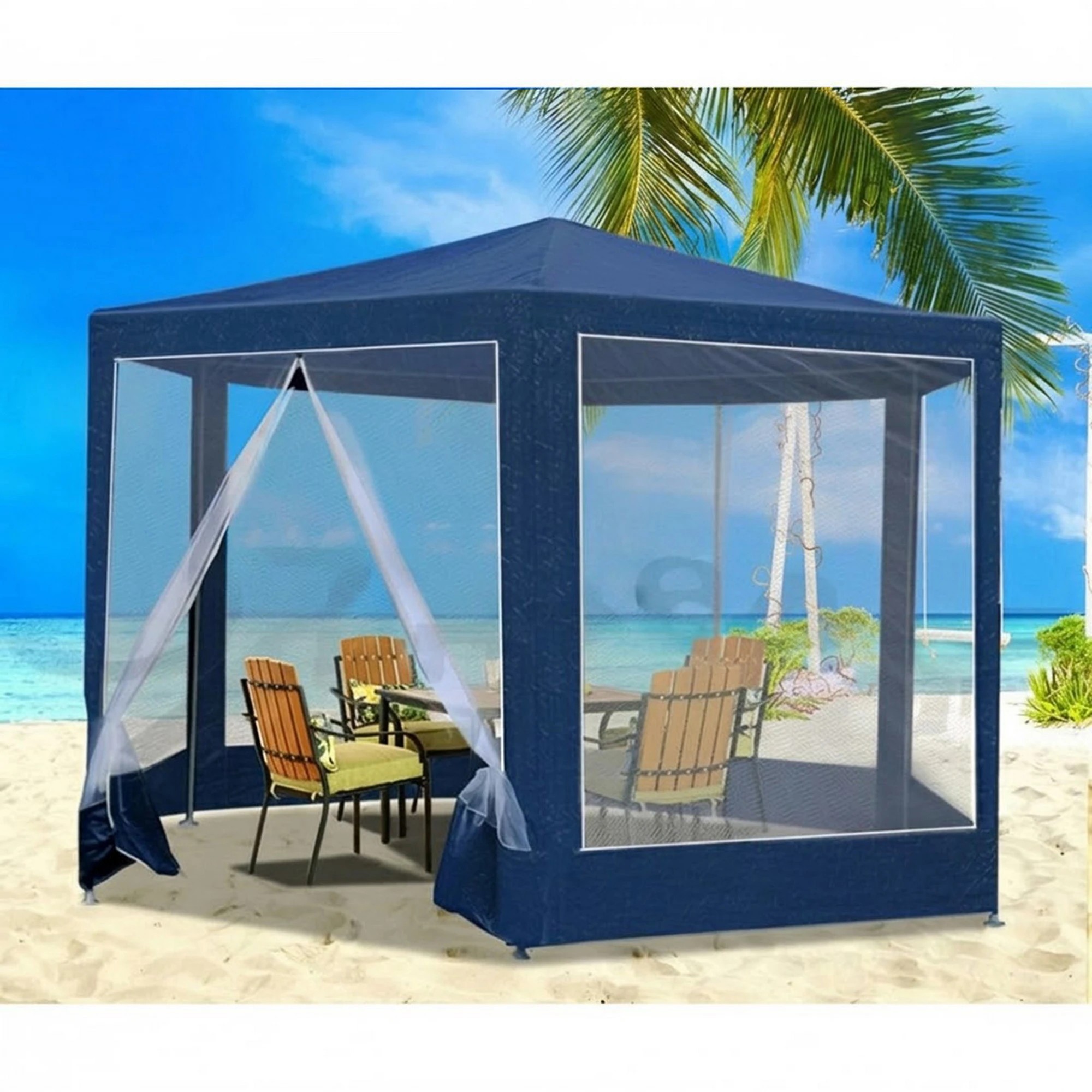 5 Instahut GazeboMarquee Wedding Party Tent Outdoor Camping Mesh Wall Canopy Shade - Blue, 5 of 7