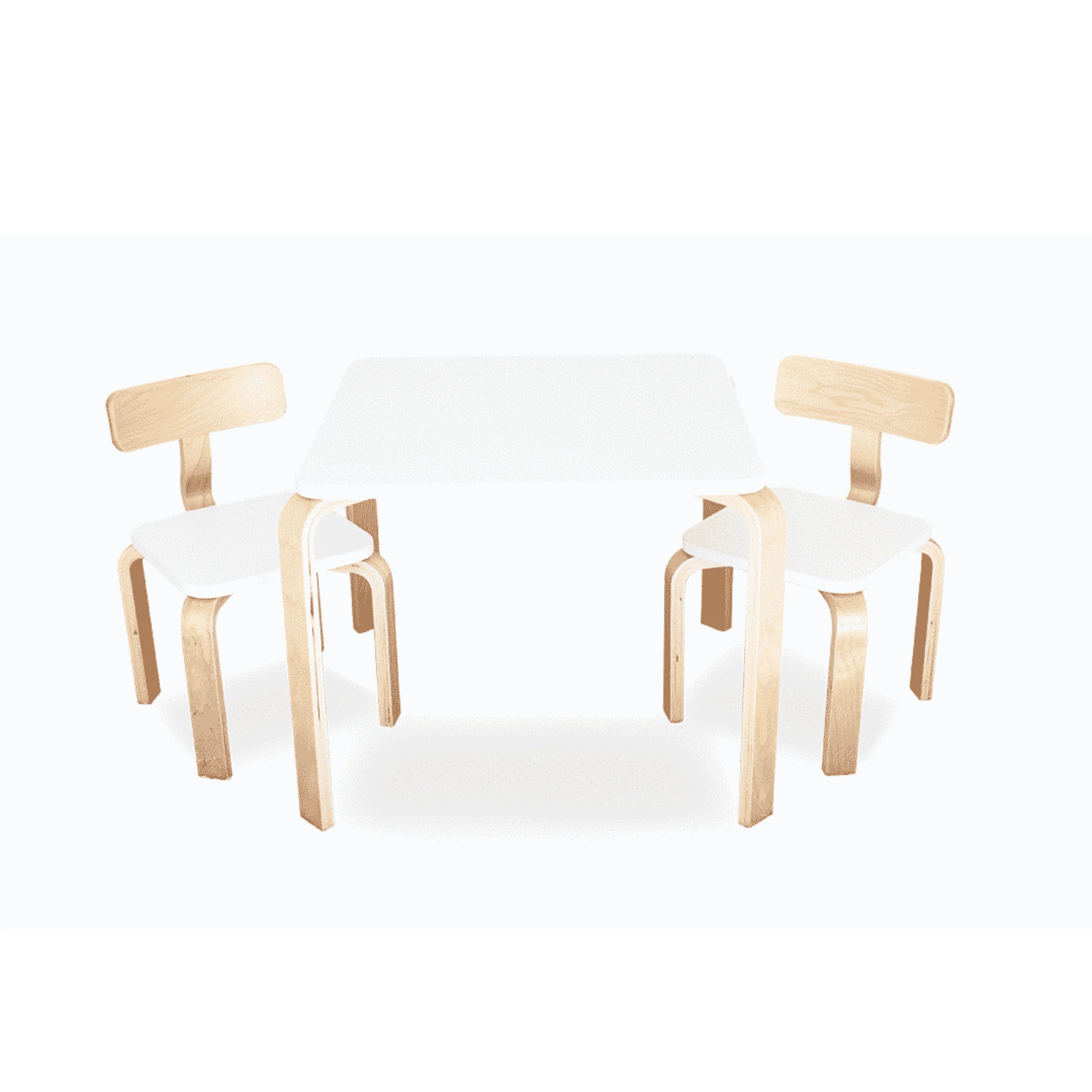 1 Babyhood Scandi Playing Table & Chairs - White/Natural, 1 of 3