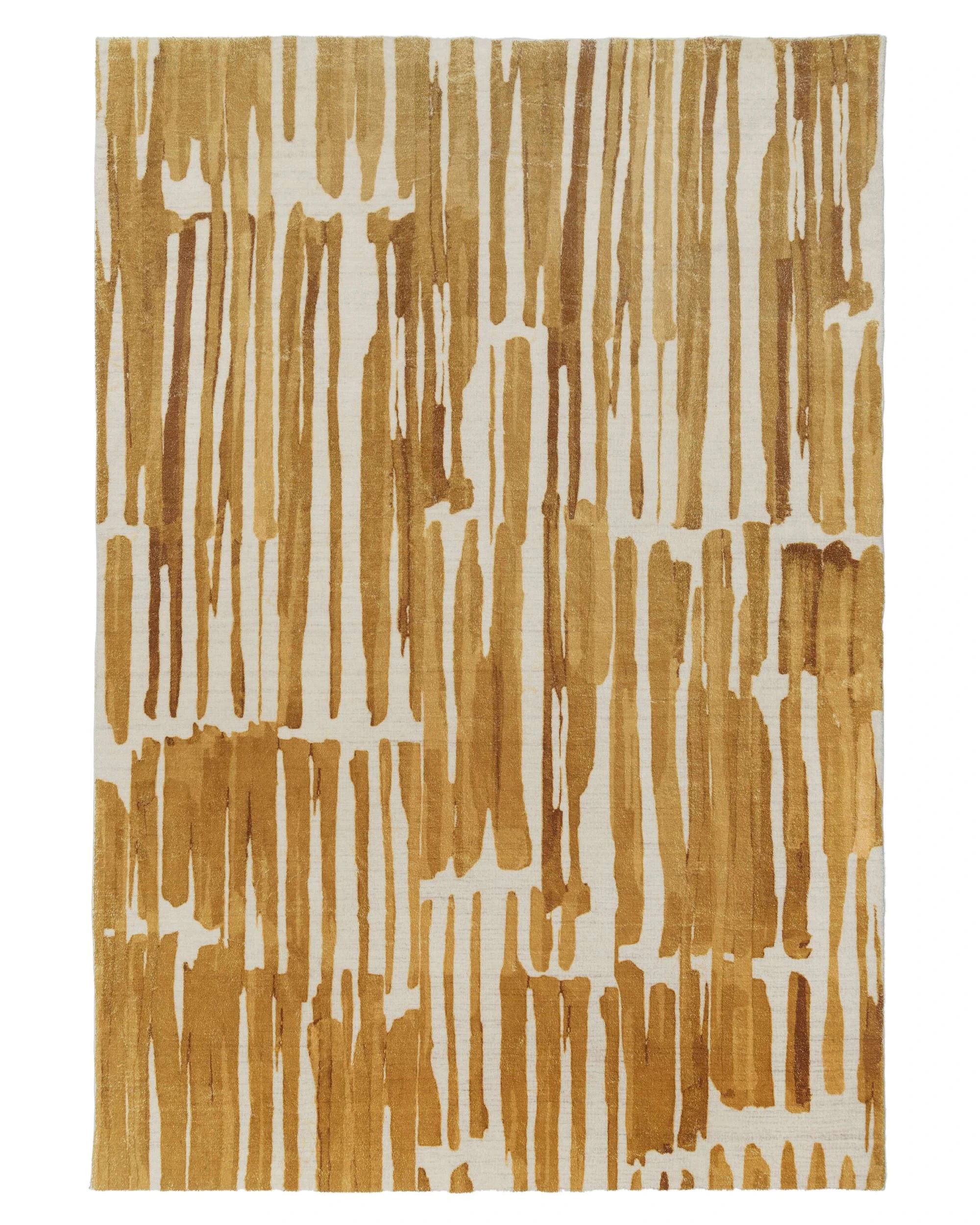 1 Loopsie Omaya Striped Washable Rug-330cm x 240cm - Gold, 1 of 6