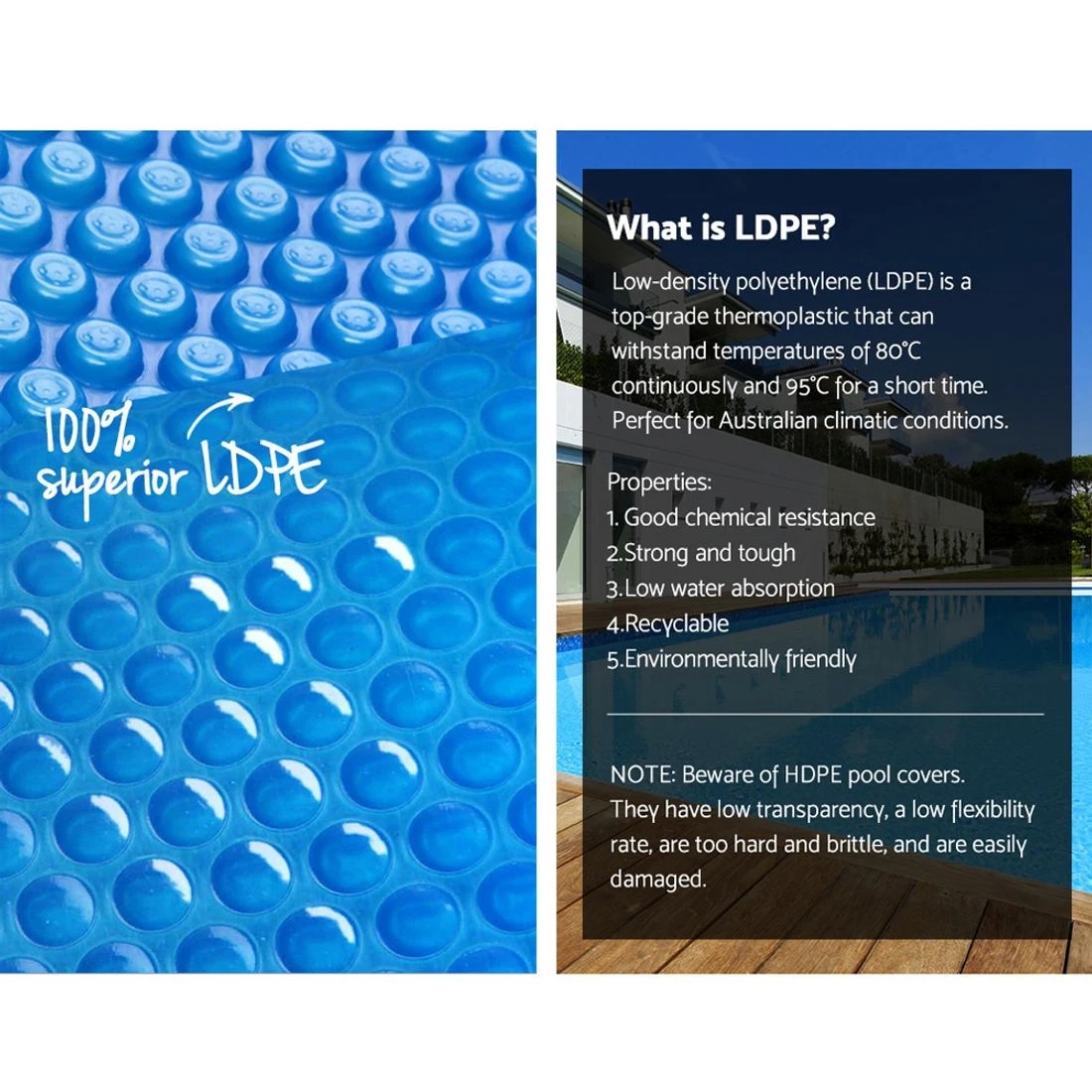 3 Aqua Buddy Pool Cover 500 Micron 8x4.2m Swimming Pool Solar Blanket - Blue, 3 of 6