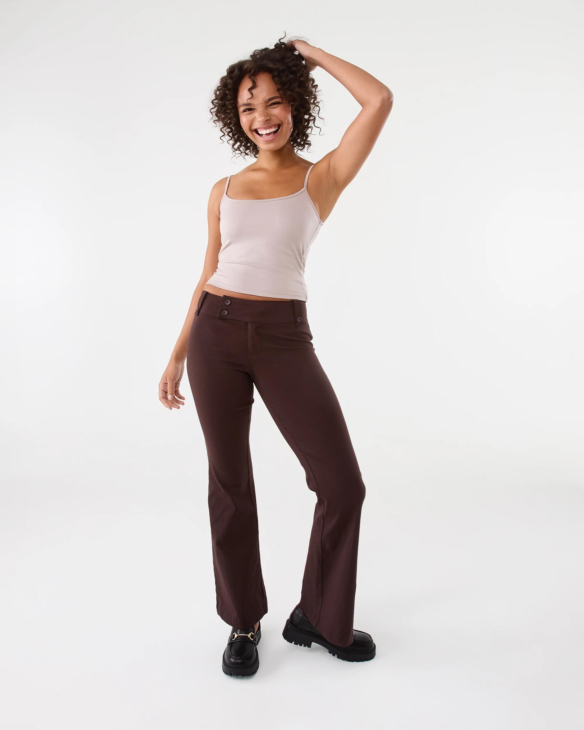 2 Youth Low Rise Bengaline Pants Choc Plum, 2 of 6