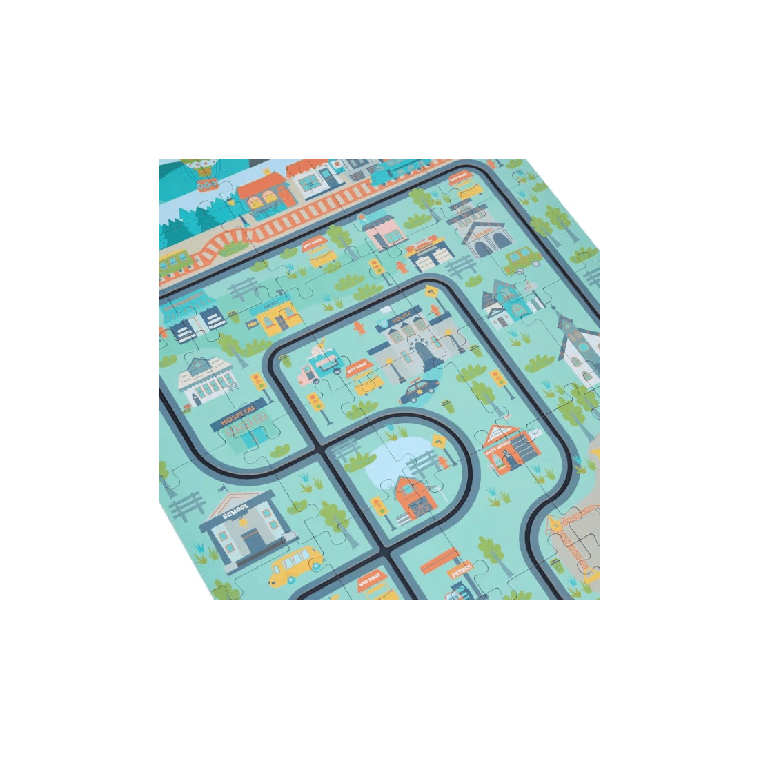 5 30 Piece Urban Jungle Car Track Playmat Puzzle, 5 of 8