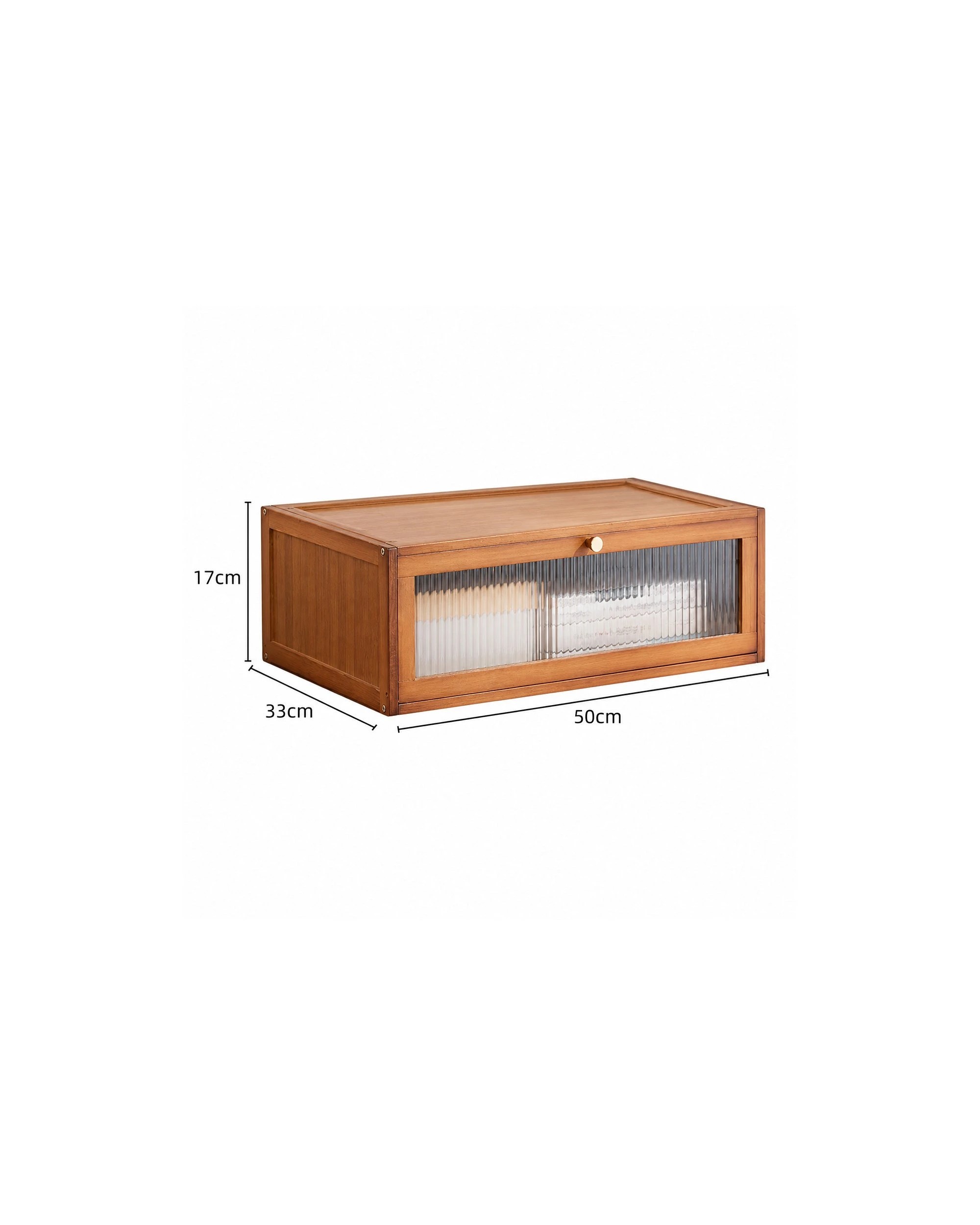 3 Foret Stackable Shoe Box Storage Cabinet Fluted Door 50cm Brown, 3 of 8