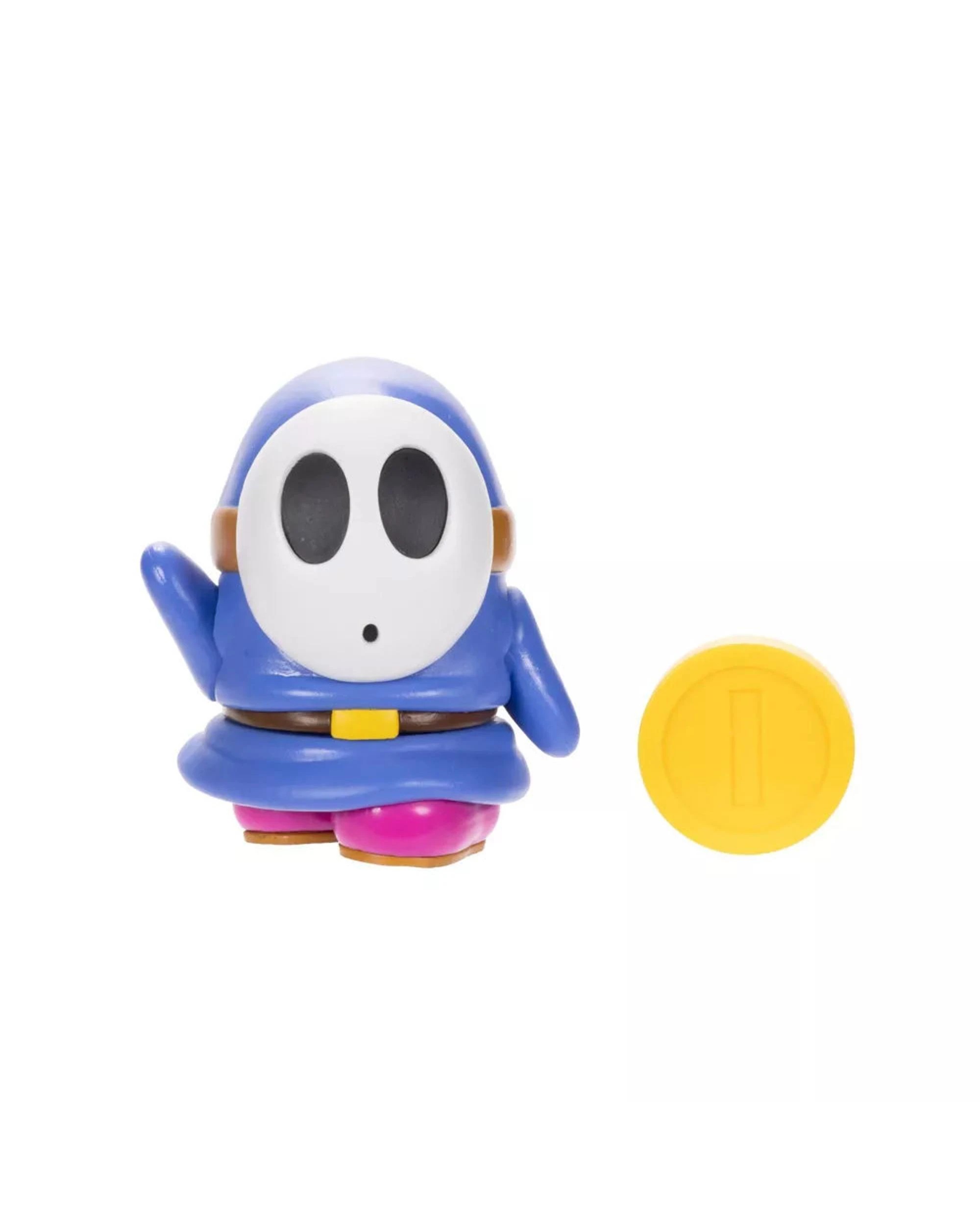 2 World Of Nintendo Super Mario 4 inch Figure Blue Shy Guy With Coin, 2 of 5