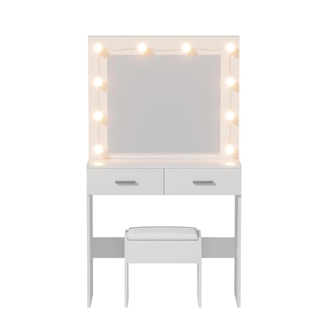 5 Artiss Dressing Table Vanity Desk Set Stool 10 Led Bulbs - White, 5 of 8