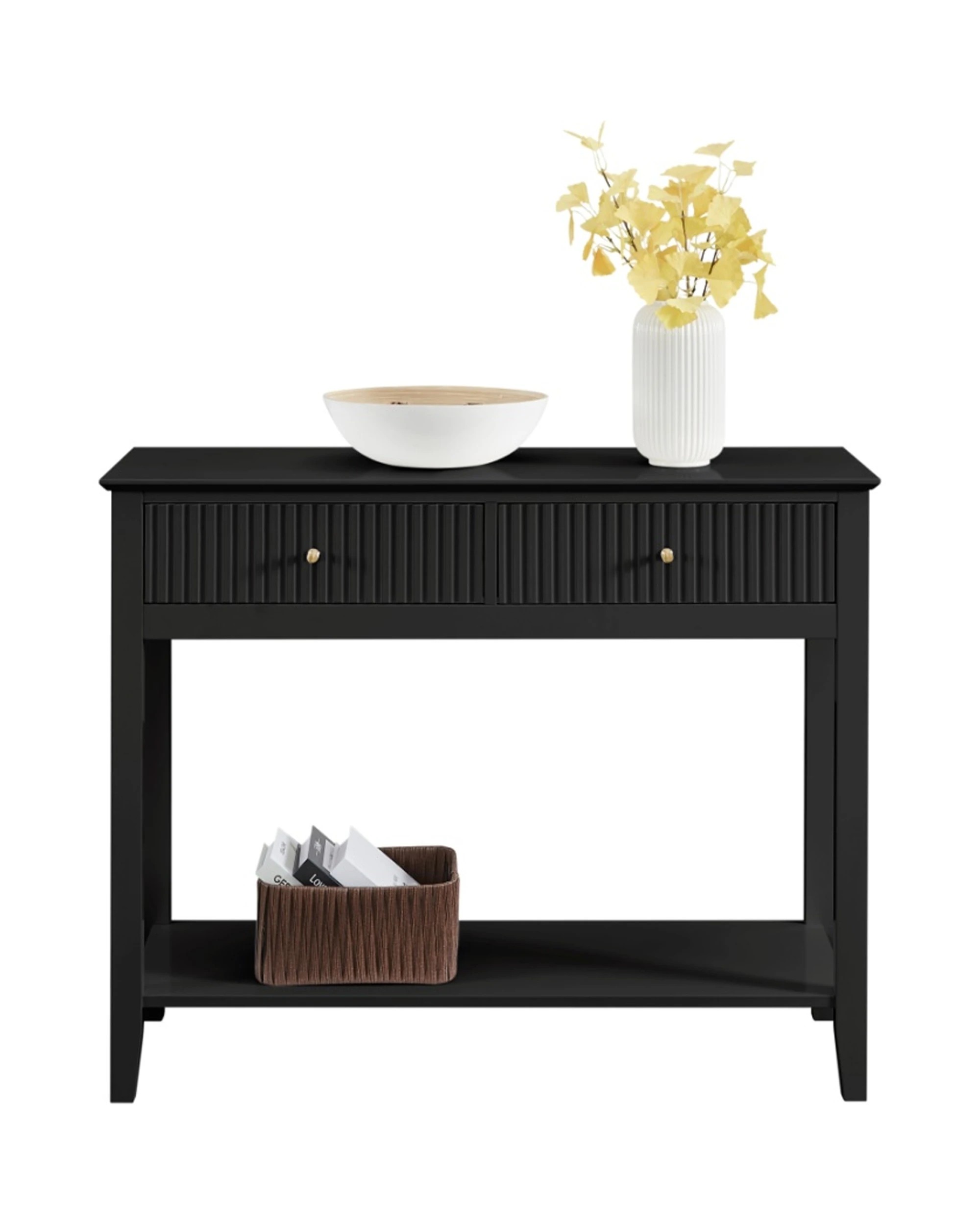 4 Alpine Bay Zara Fluted Console Table 100cm - Black, 4 of 8