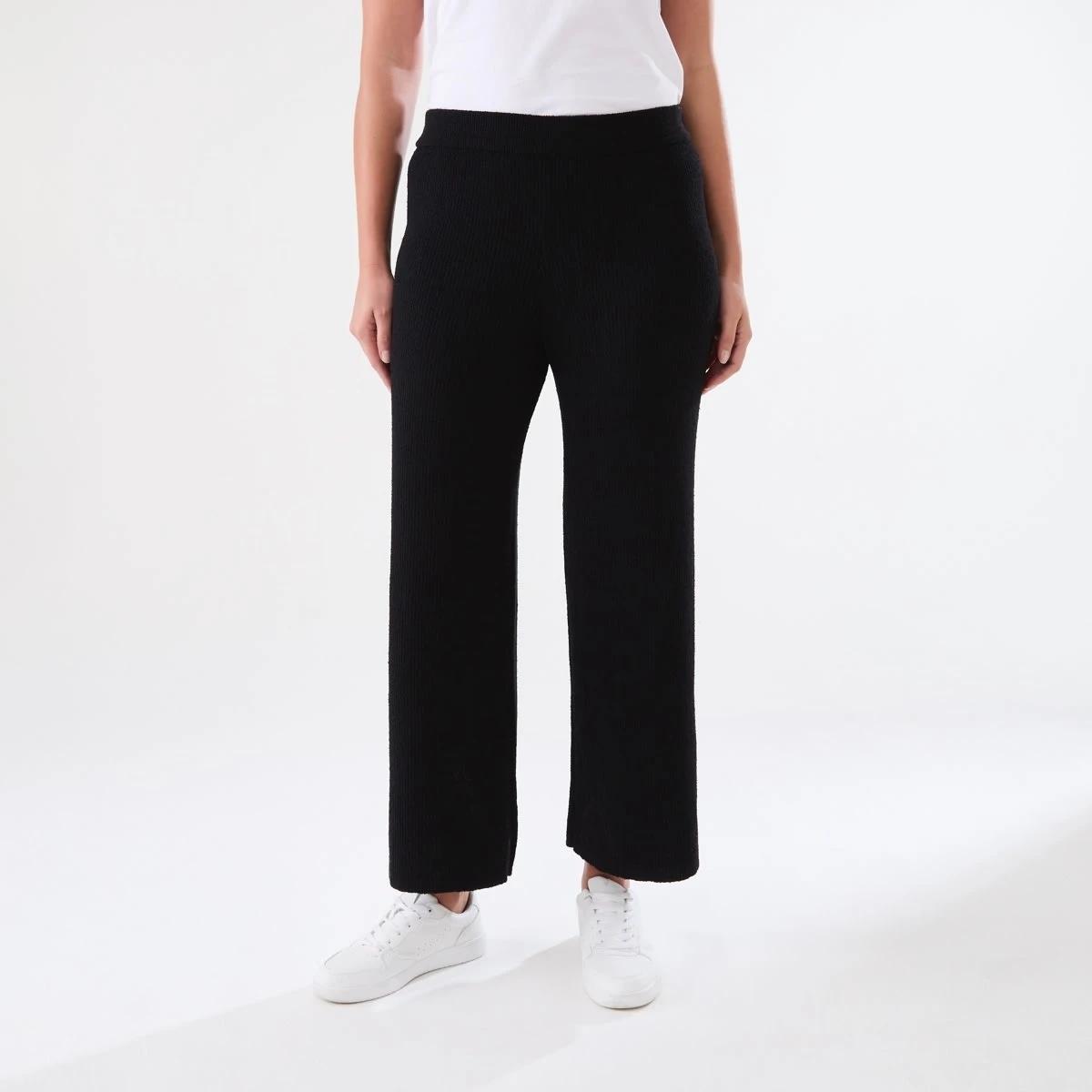 1 Wide True Knit Ankle Pants BLACK, 1 of 5