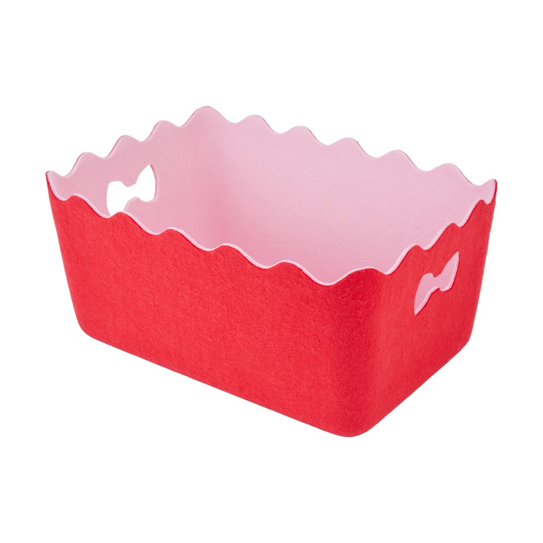 2 Christmas 2 Tone Red Felt Basket, 2 of 5