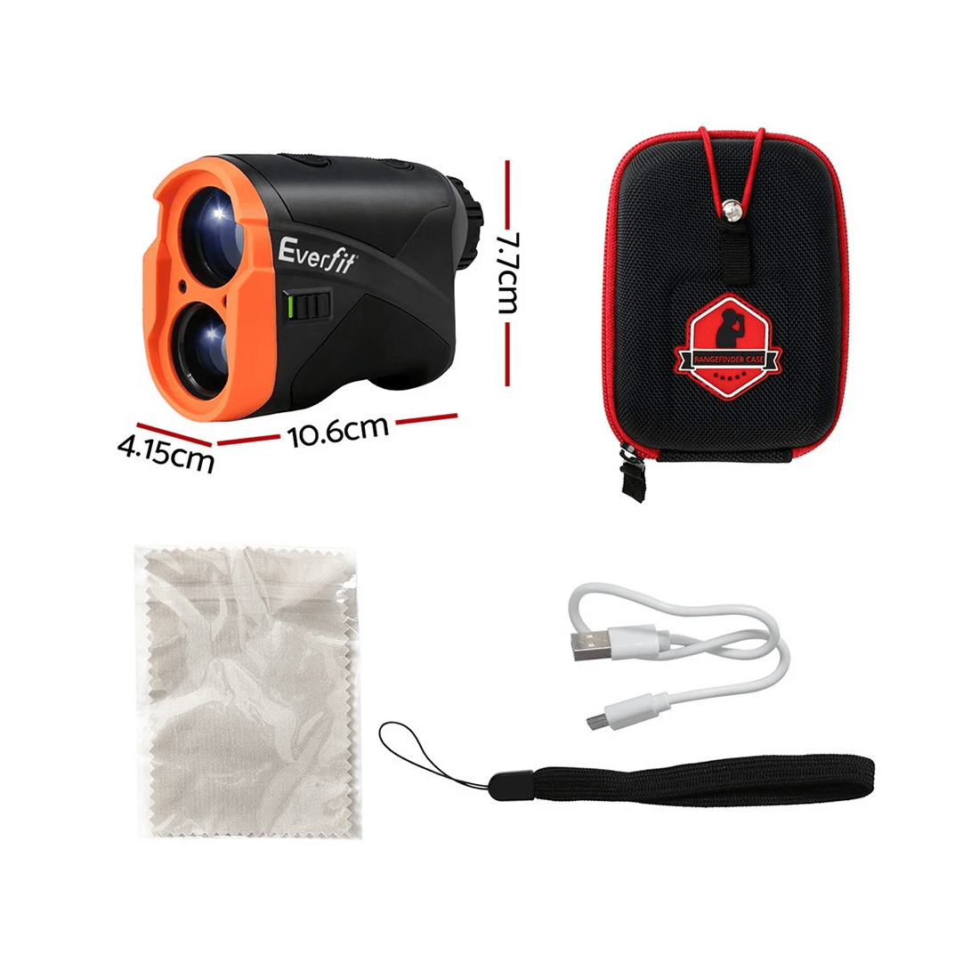 2 Everfit 700M Golf Rangefinder Slope On/Off Vibration Alert - Orange, 2 of 2