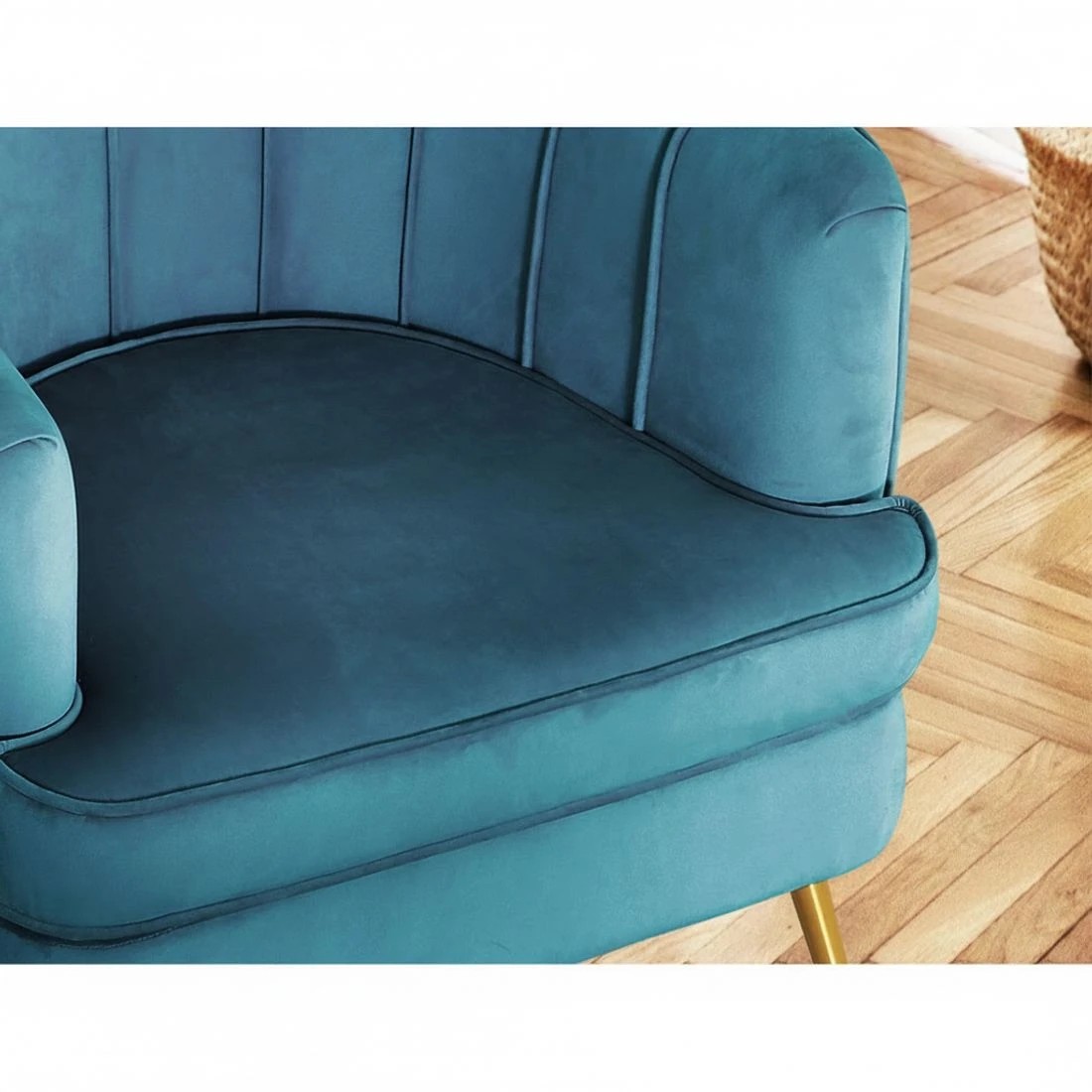 4 Artiss Armchair Velvet  Norvia - Blue, 4 of 5