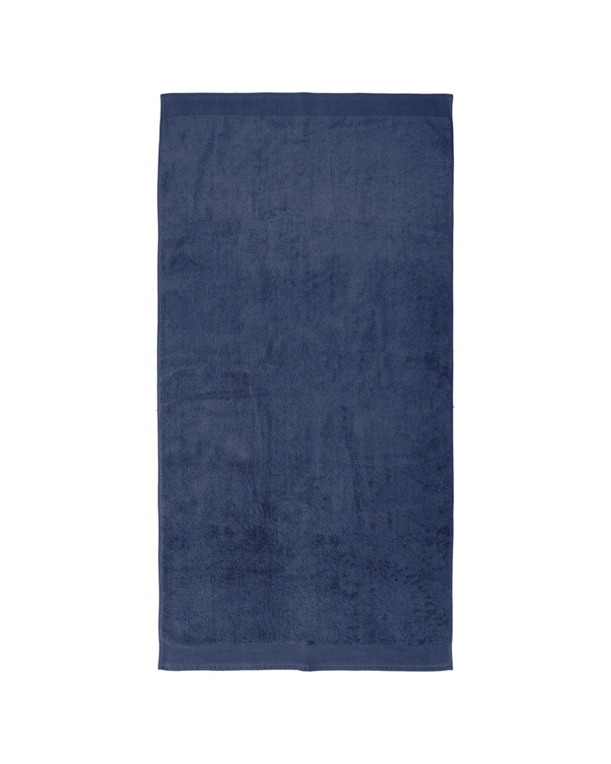 4 Bambury Elvire Bath Towel 600gsm Soft Absorbent Cotton Ribbed Edge - Blue, 4 of 4