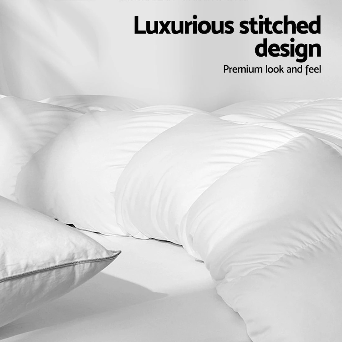 5 Giselle Bedding 500GSM Goose Down Feather Quilt Super King - Super King Bed - White, 5 of 8