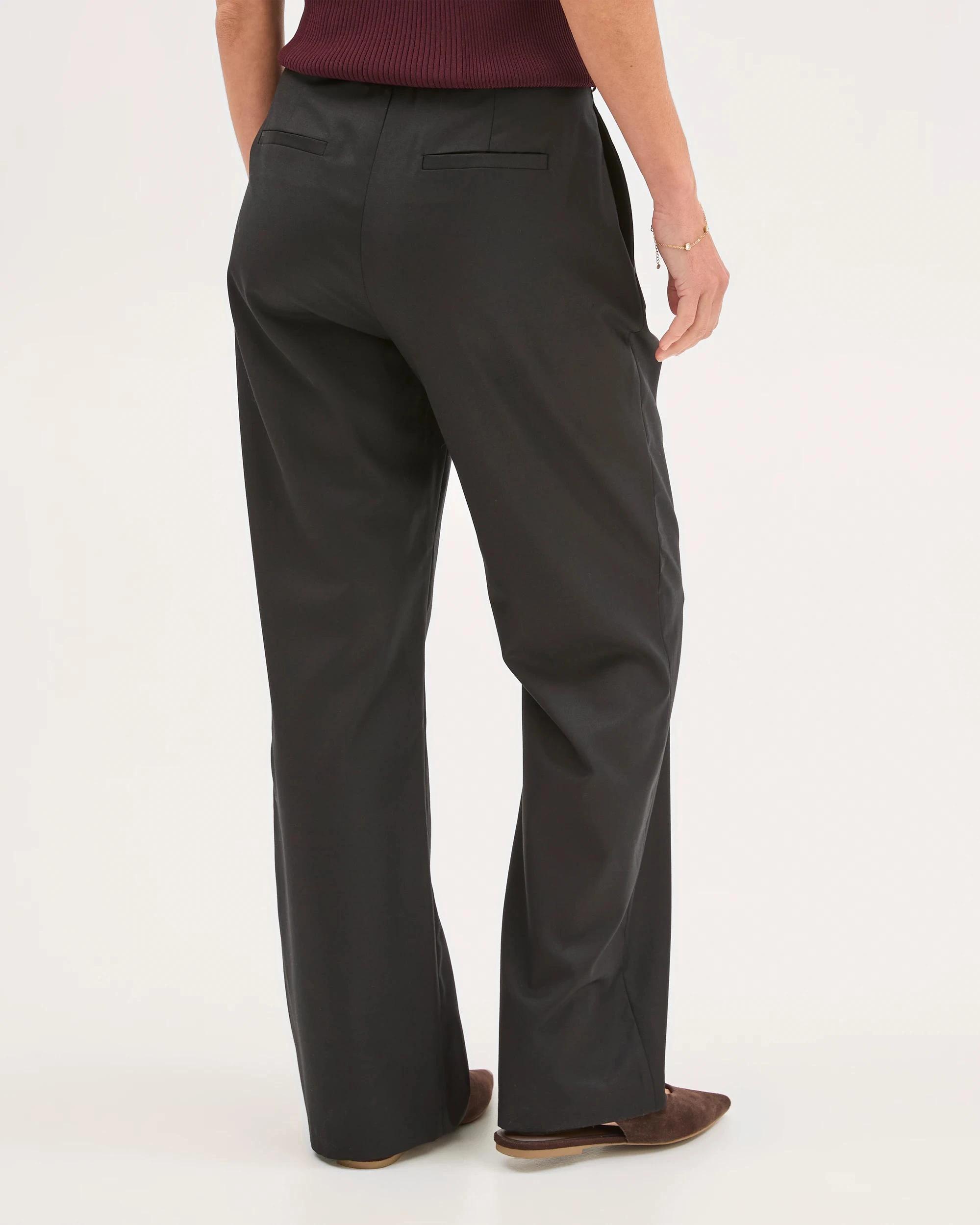 5 Preview Wool Blend Tailored Straight Leg Pants BLACK, 5 of 6