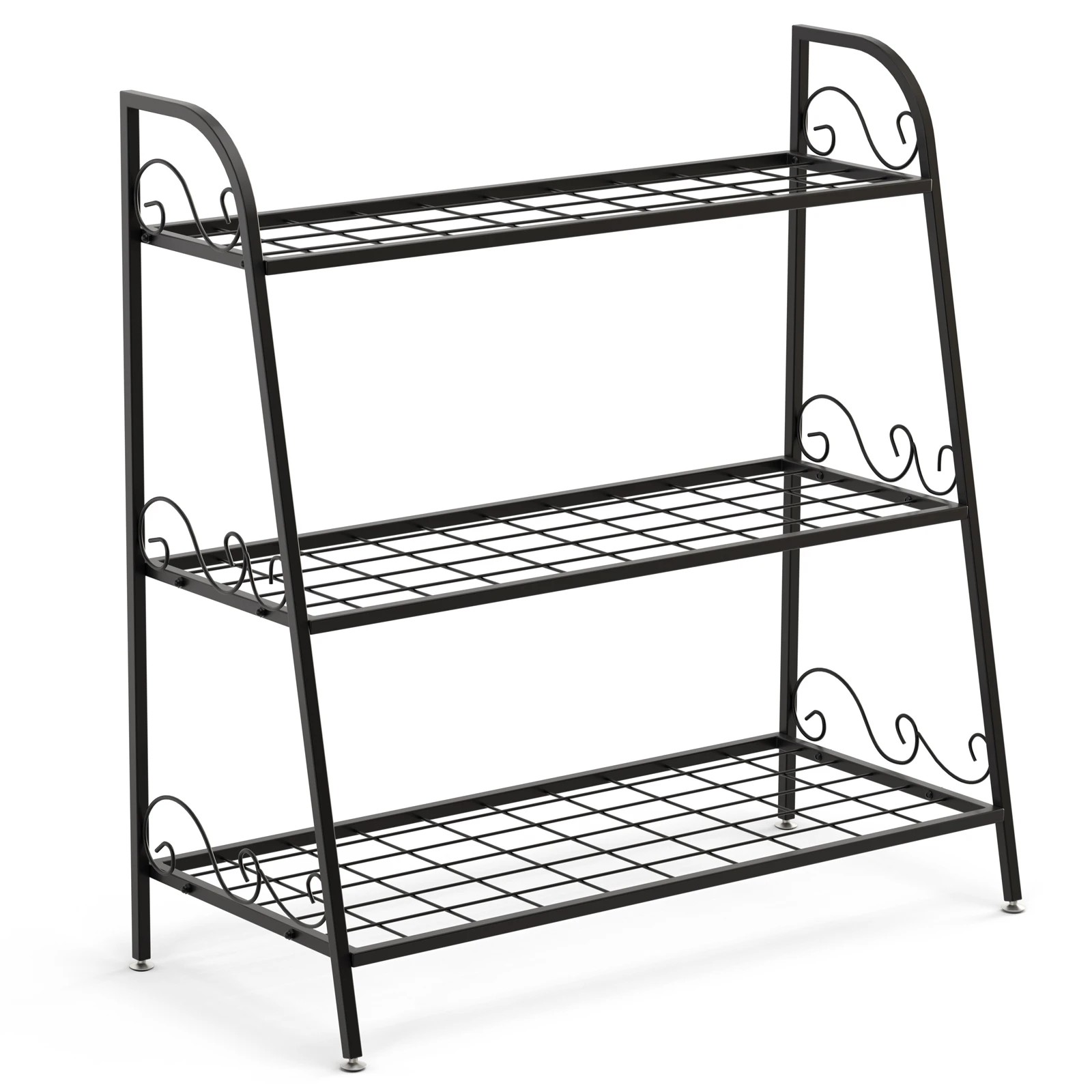 1 Costway 3-Tier Plant Stand Metal Flower Pots Rack Indoor Outdoor Corner Plant Shelf Garden, 1 of 2