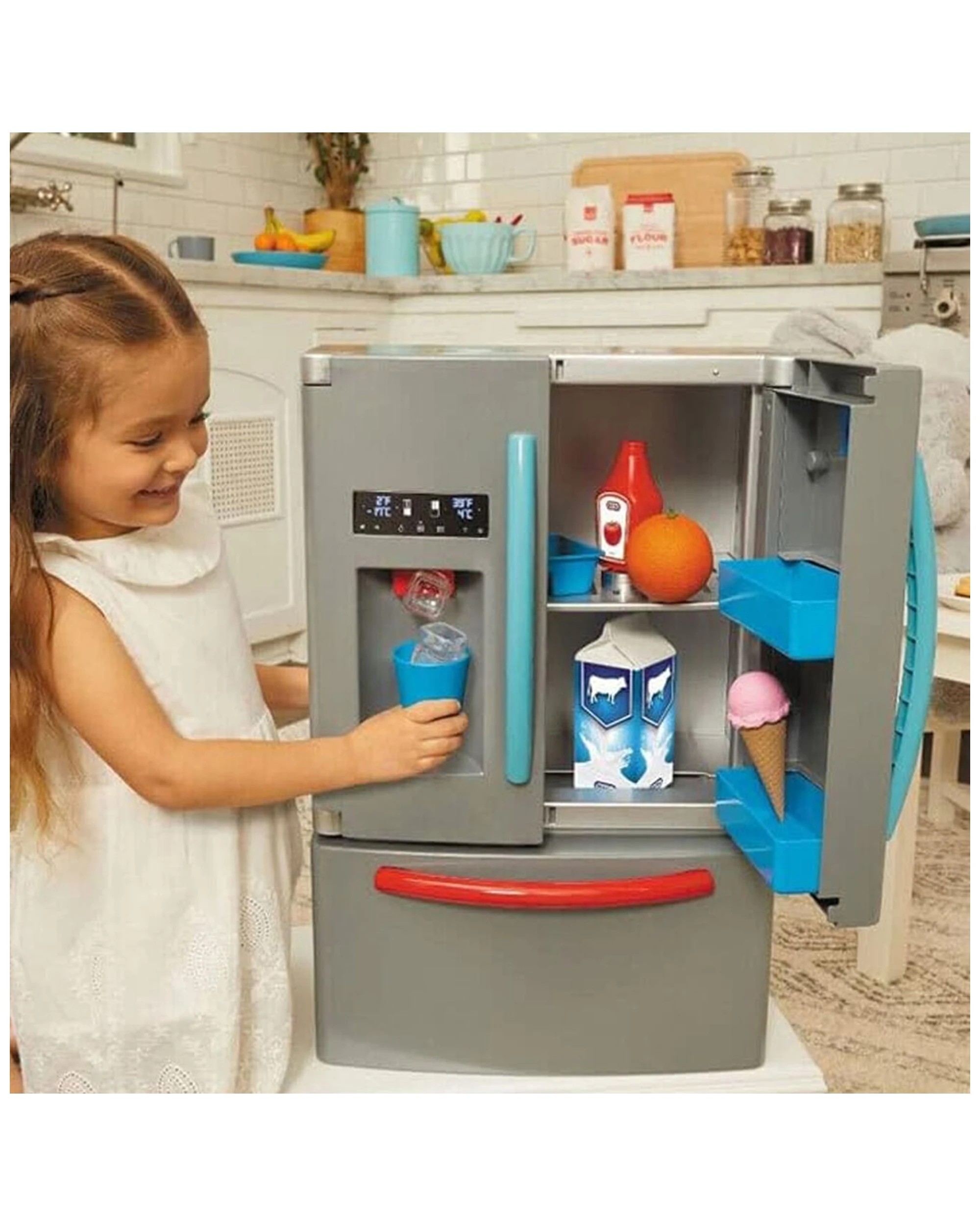 3 Little Tikes First Fridge Kids Interactive Pretend Play Toy 2 Years Plus - Grey, 3 of 3