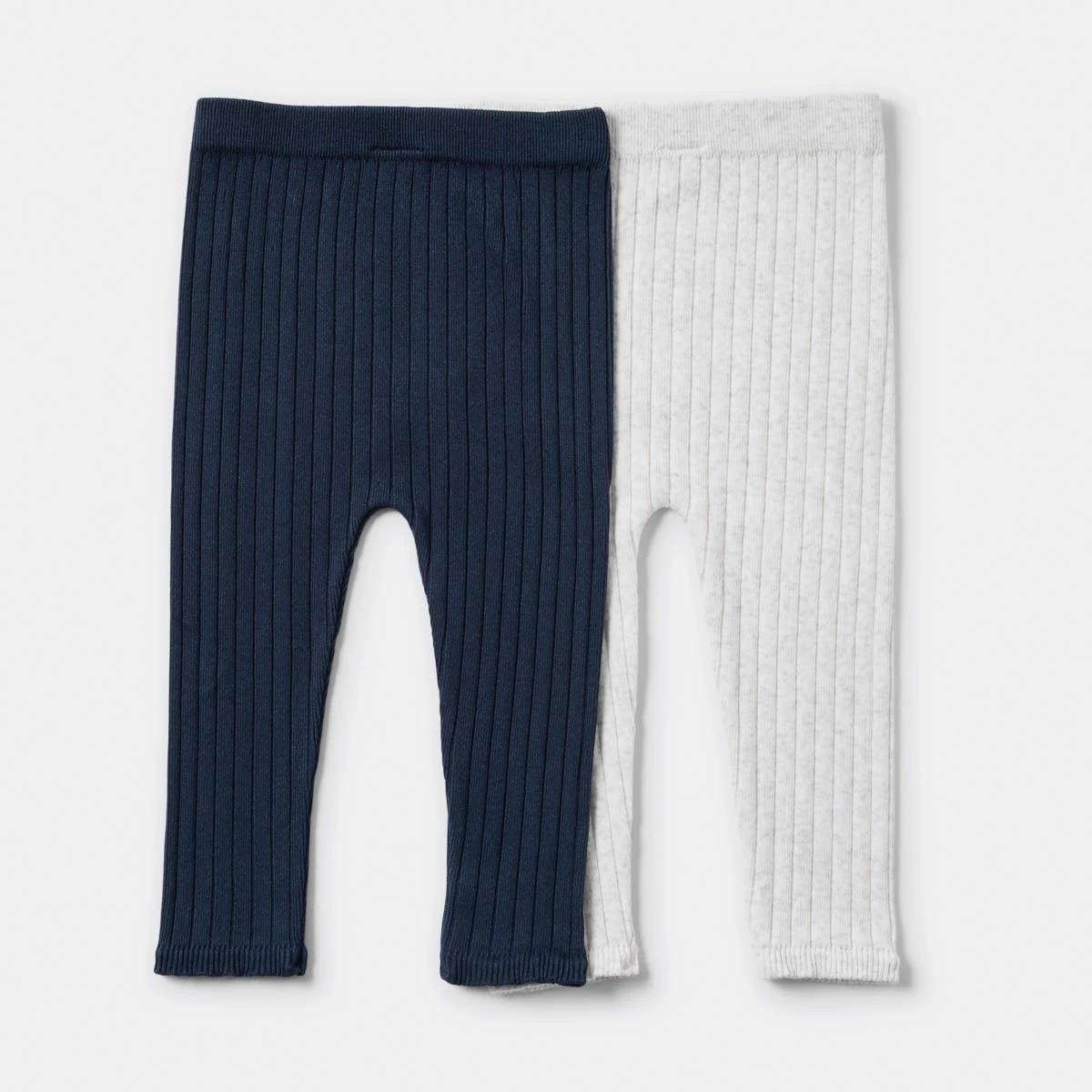 2 2 Pack Rib Leggings Nvy Marle, 2 of 6