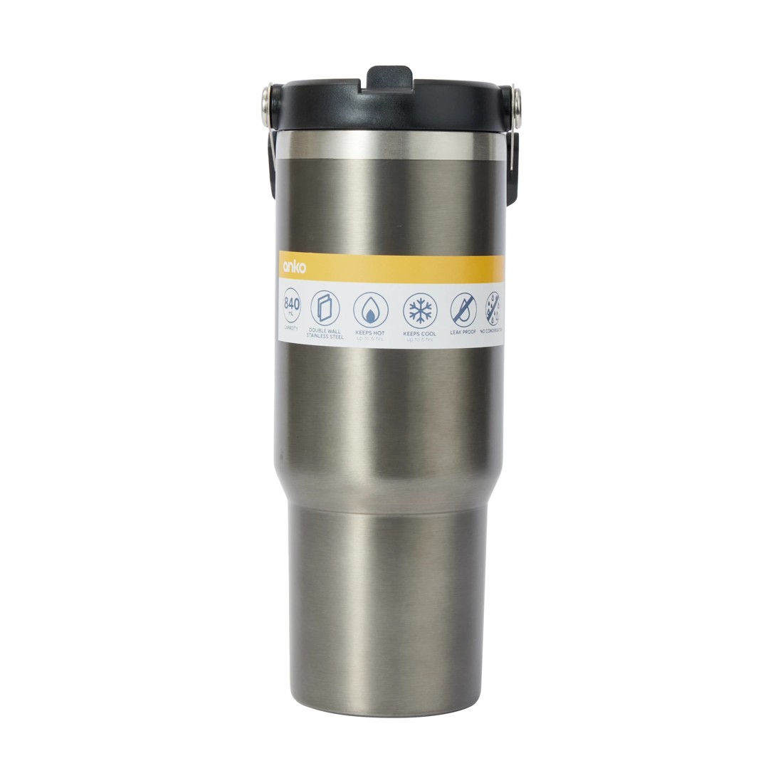 6 840ml Gunmetal Tumbler with Top Handle, 6 of 6